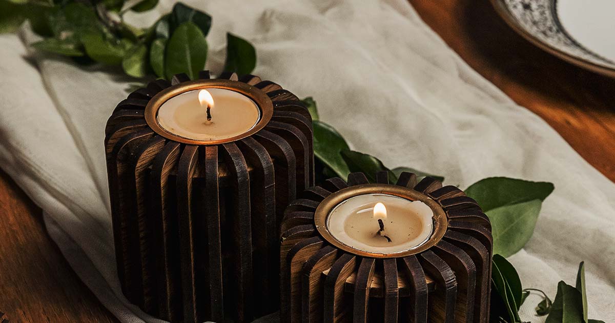 Handcrafted festive lights, T-lights, candle holders & lamps by Think Artly – luxury festive décor & gifting collection