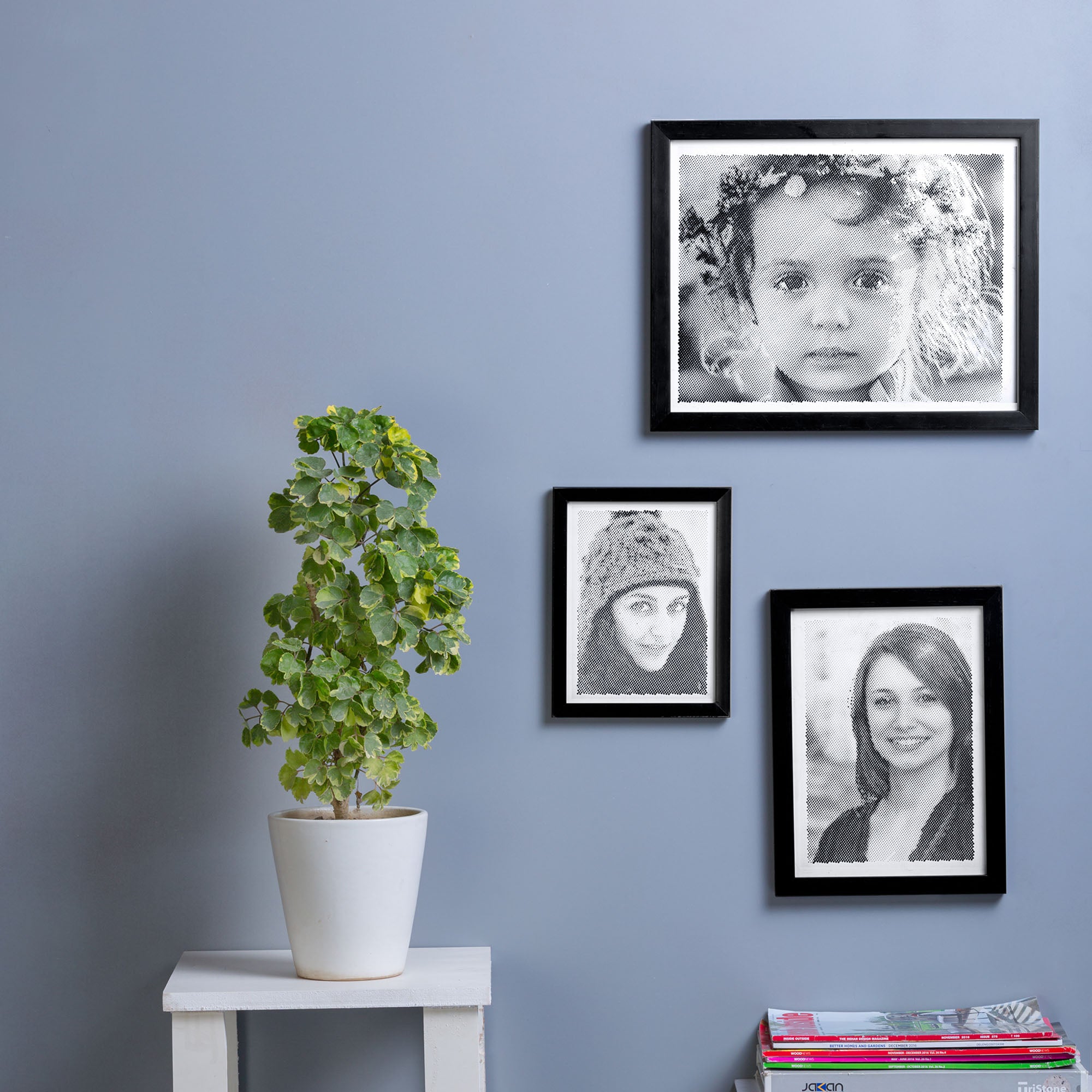 Black & White portrait with dotted/half-tone effect