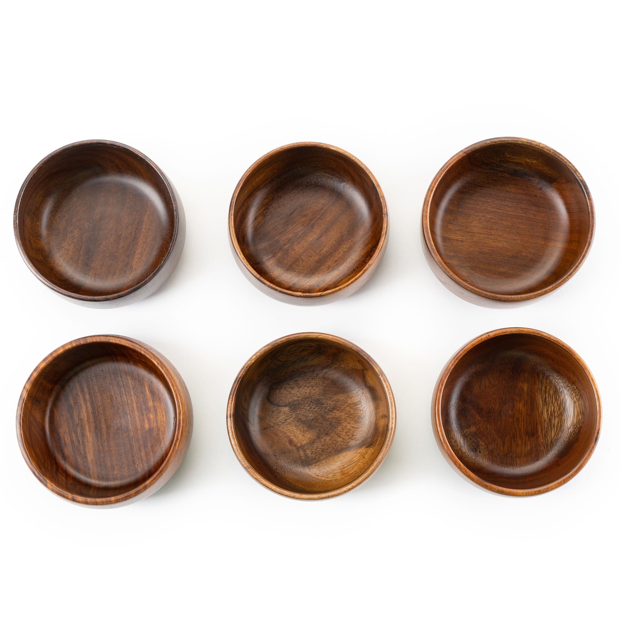 BARO WOODEN BOWLS- SMALL SET OF 6