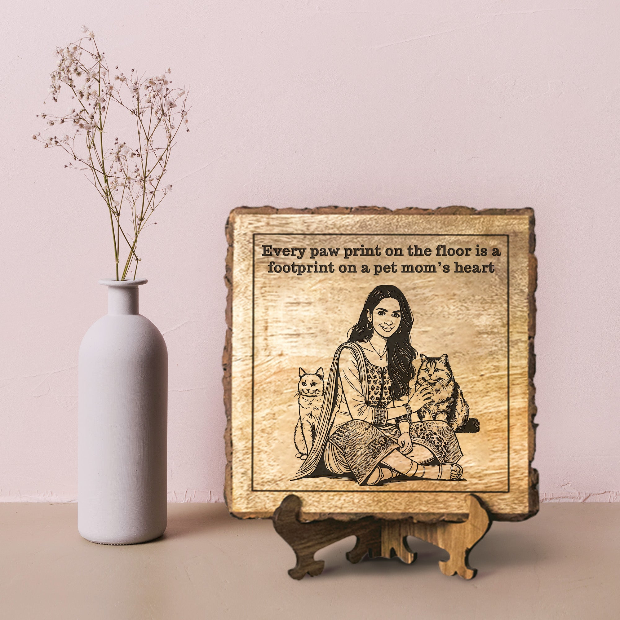 Handcrafted Mango Wood Personalized plaque-Mother's day Gift