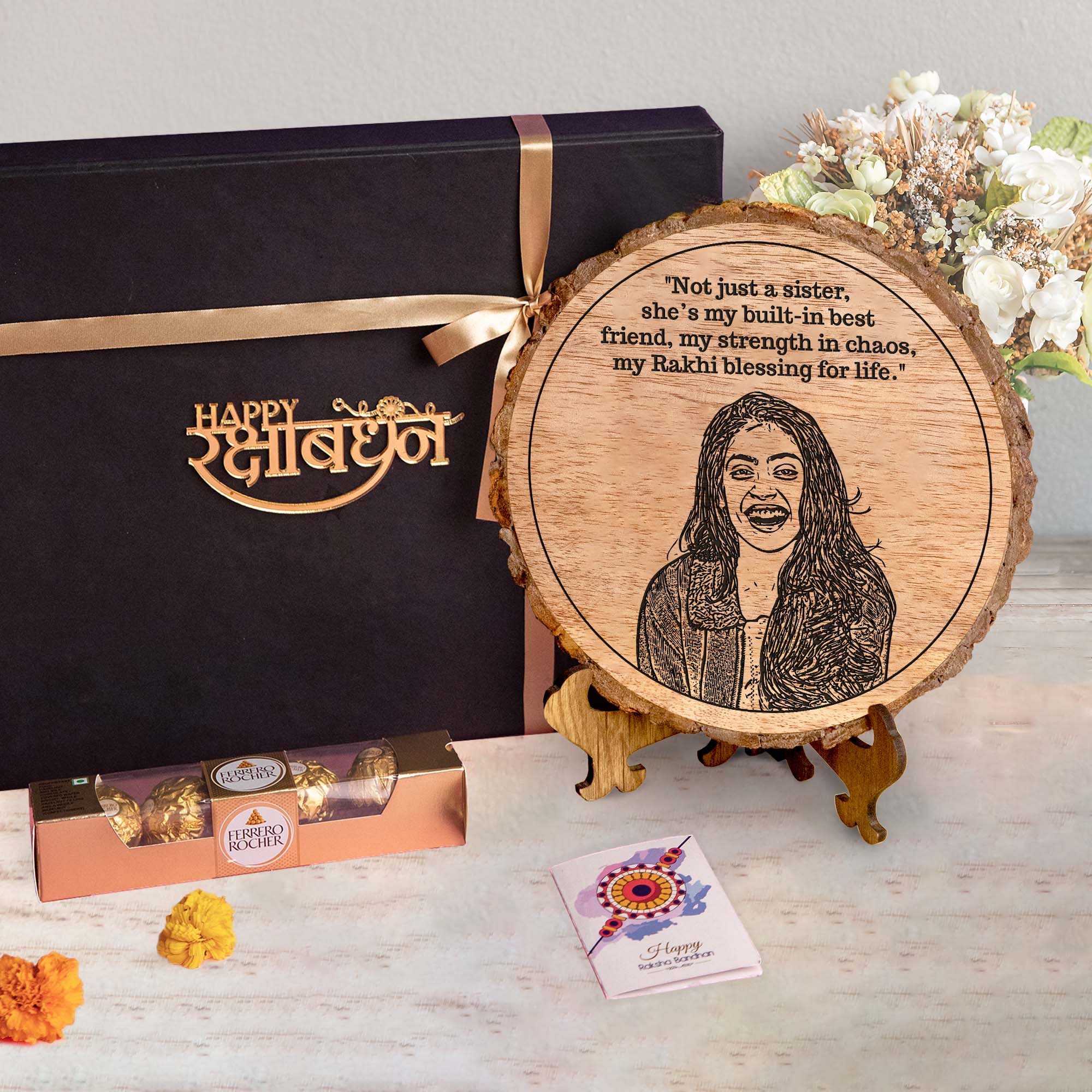 3-in-1 Sibling Love Treasure Box – A Heartfelt Hamper Featuring a Gift Plaque for sister's