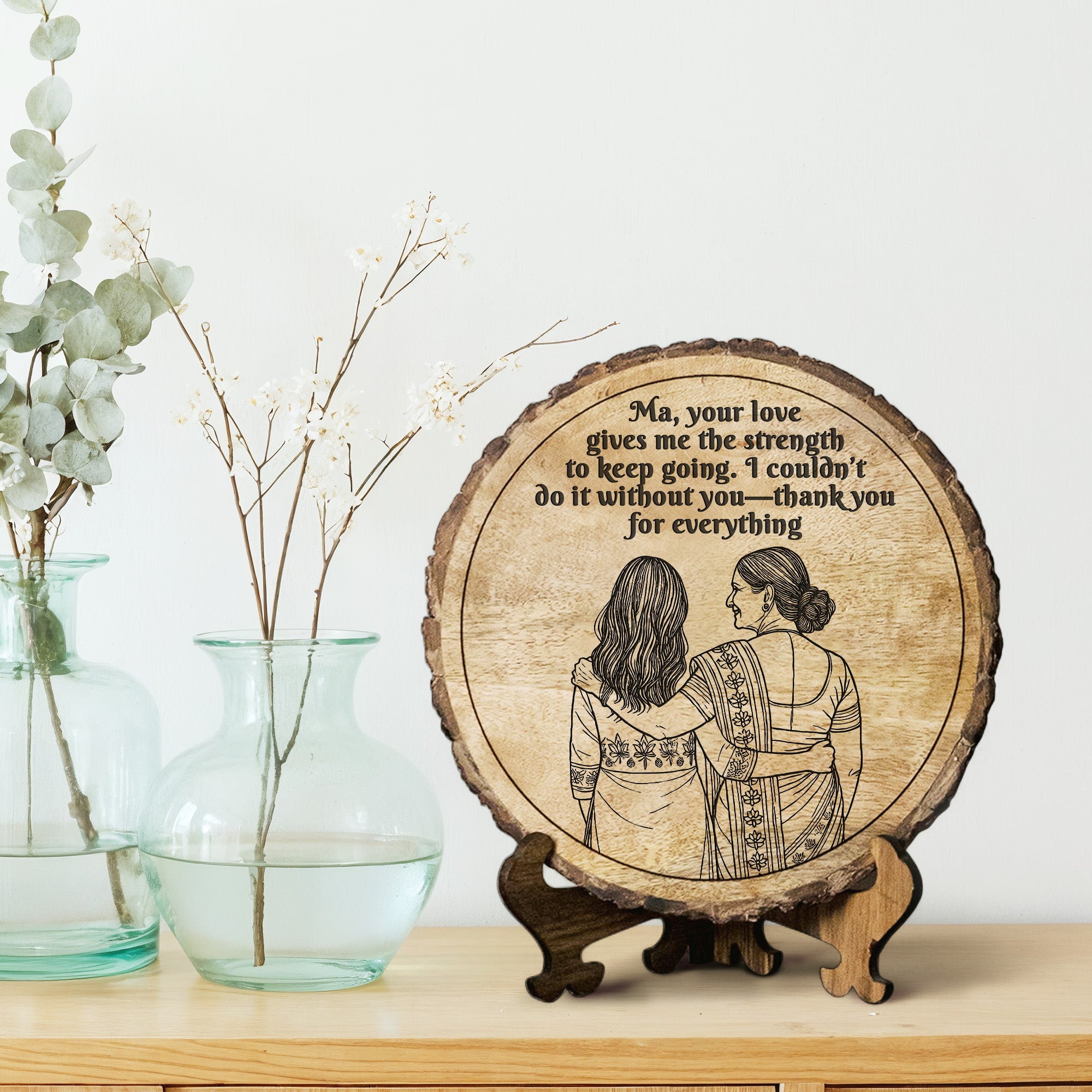 Handcrafted Mango Wood Personalized plaque-Mother's day Gift