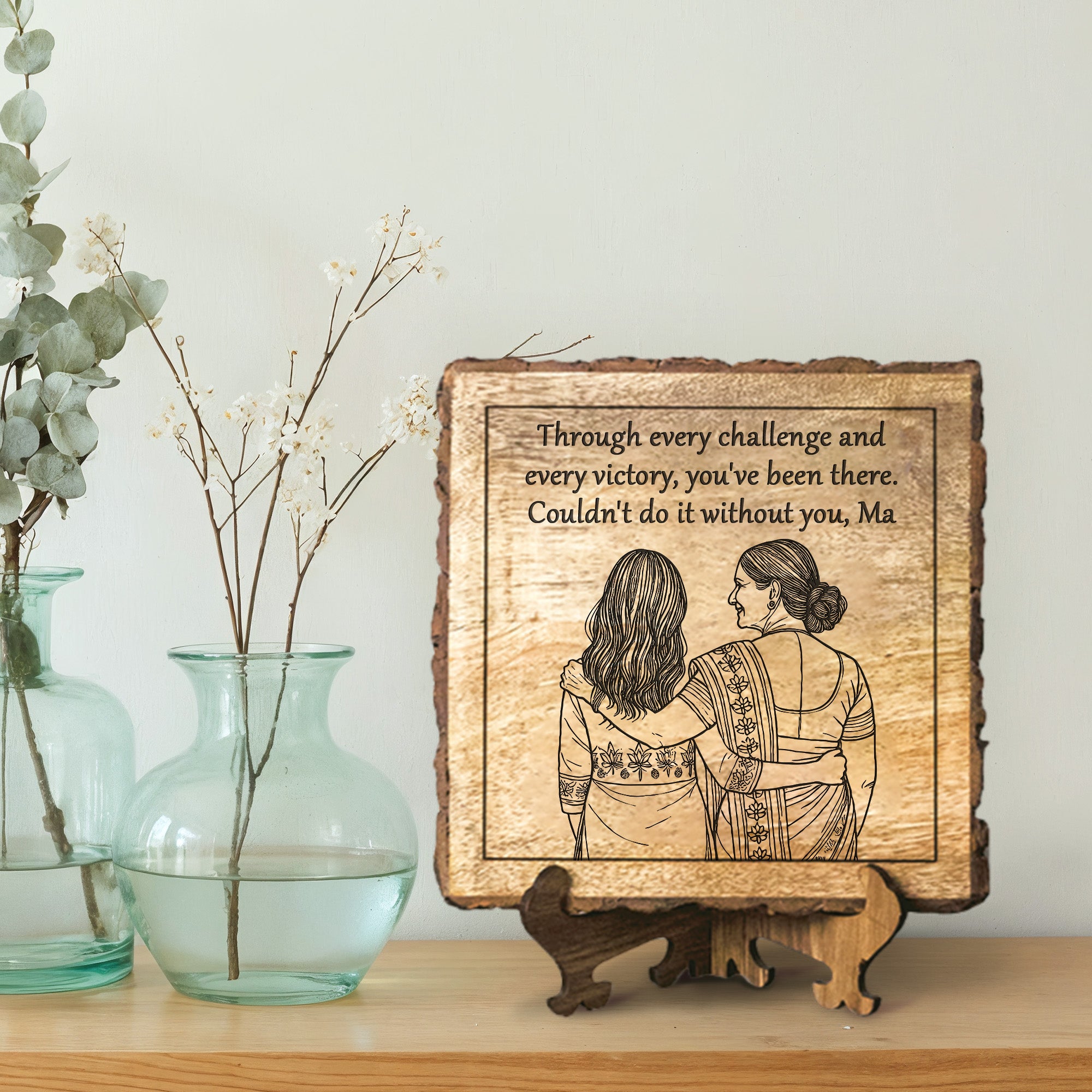 Handcrafted Mango Wood Personalized plaque-Mother's day Gift