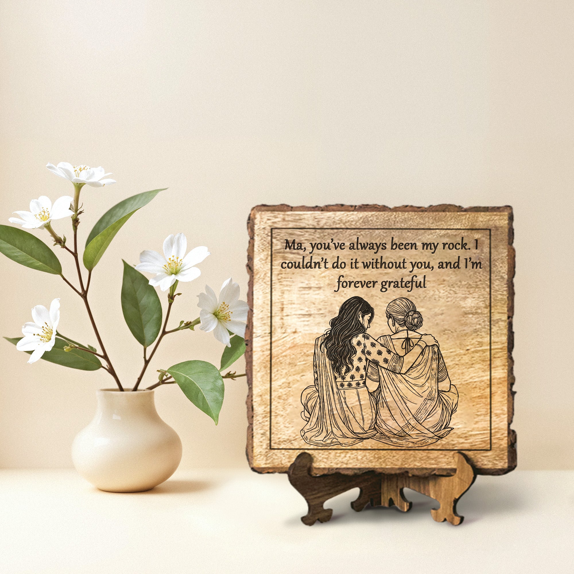 Handcrafted Mango Wood Personalized plaque-Mother's day Gift