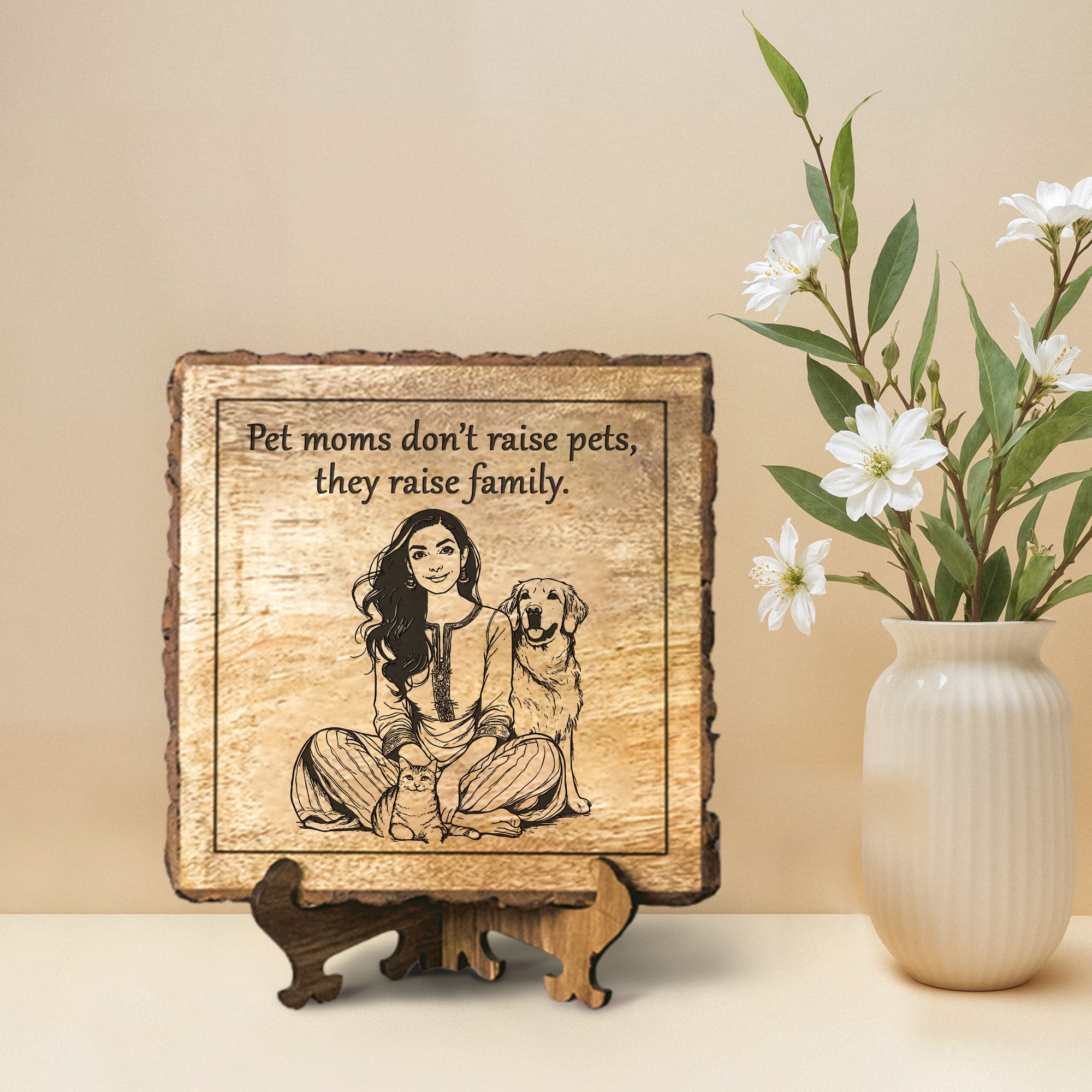 Handcrafted Mango Wood Personalized plaque-Mother's day Gift
