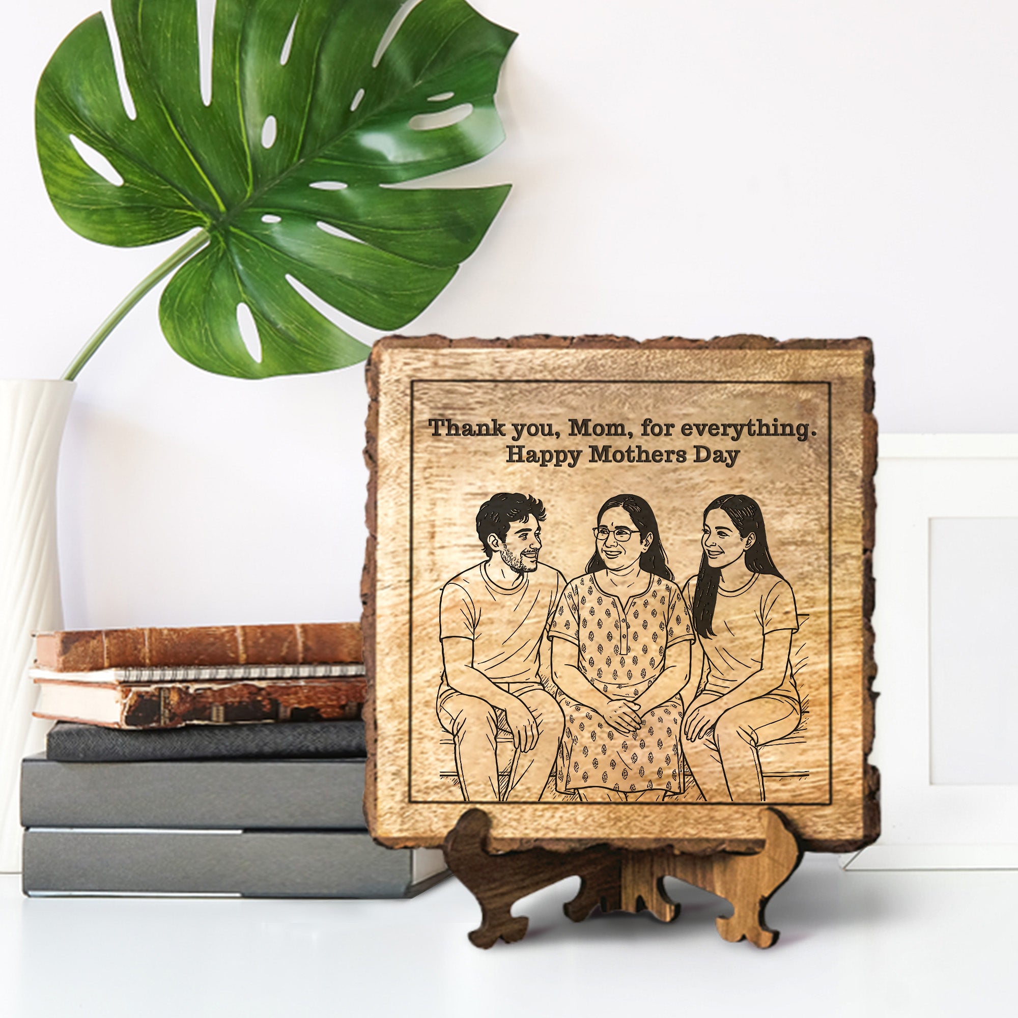Handcrafted Mango Wood Personalized plaque-Mother's day Gift