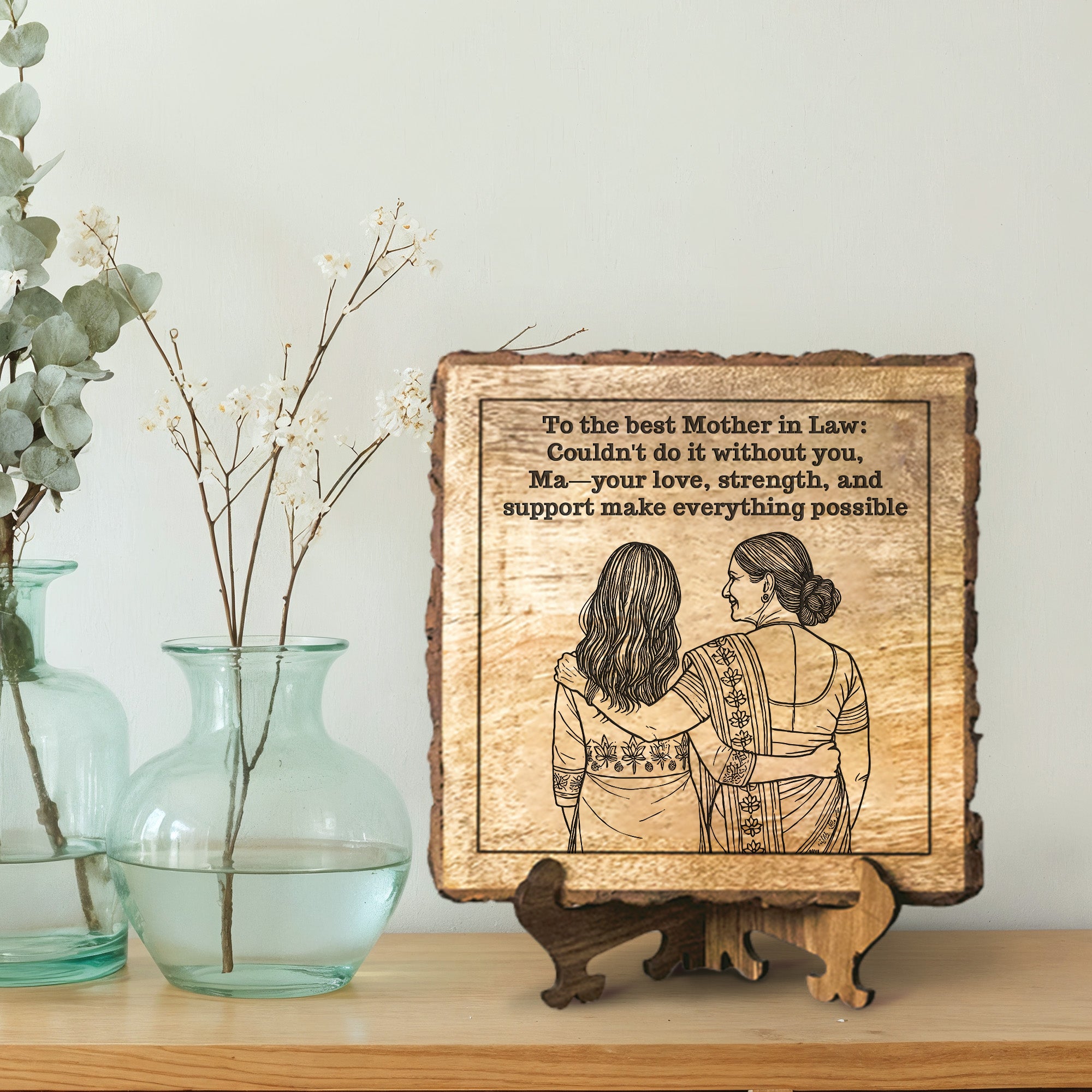 Handcrafted Mango Wood Personalized plaque-Mother's day Gift