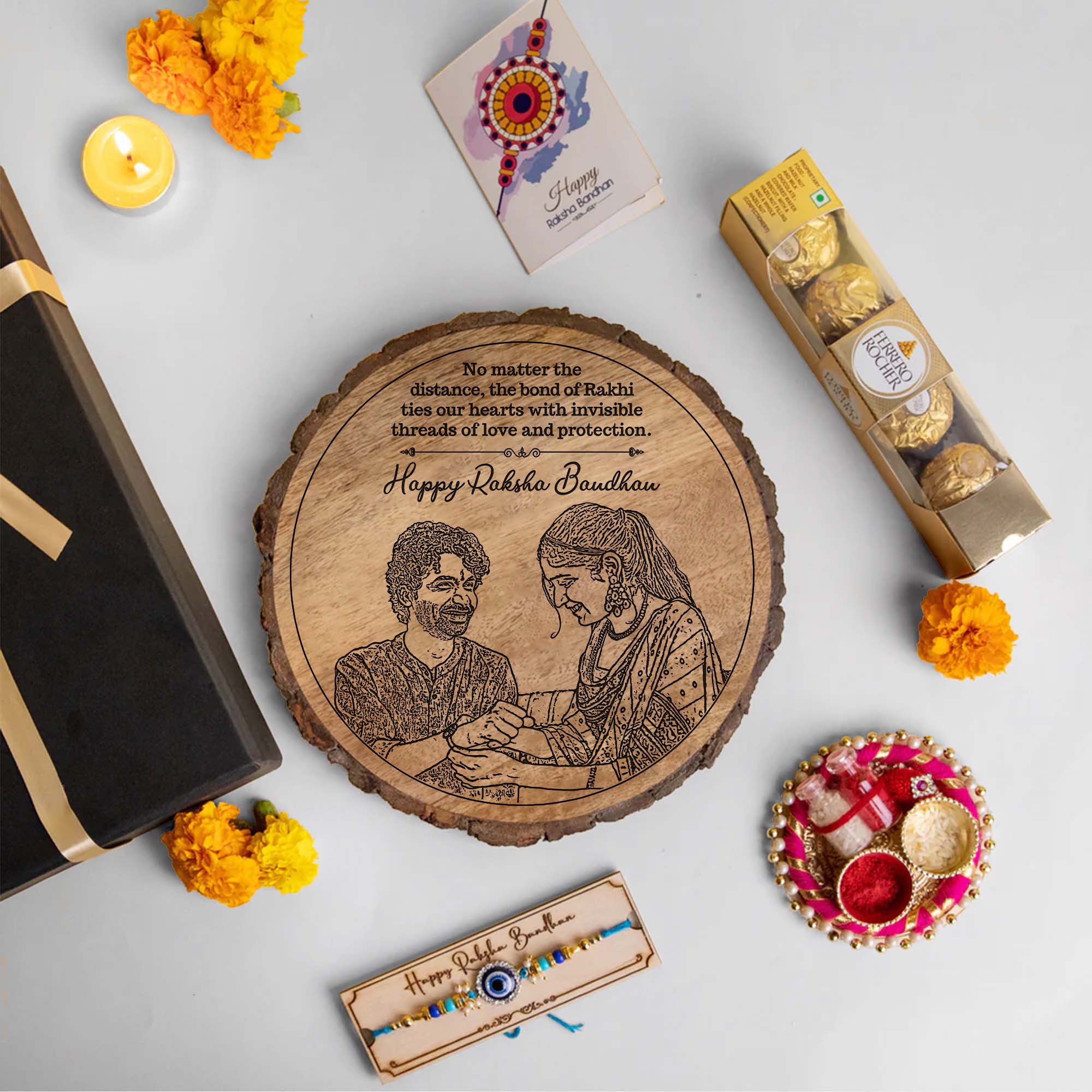 5-in-1 Sibling Love Treasure Box – A Heartfelt Hamper Featuring a Gift wooden plaque