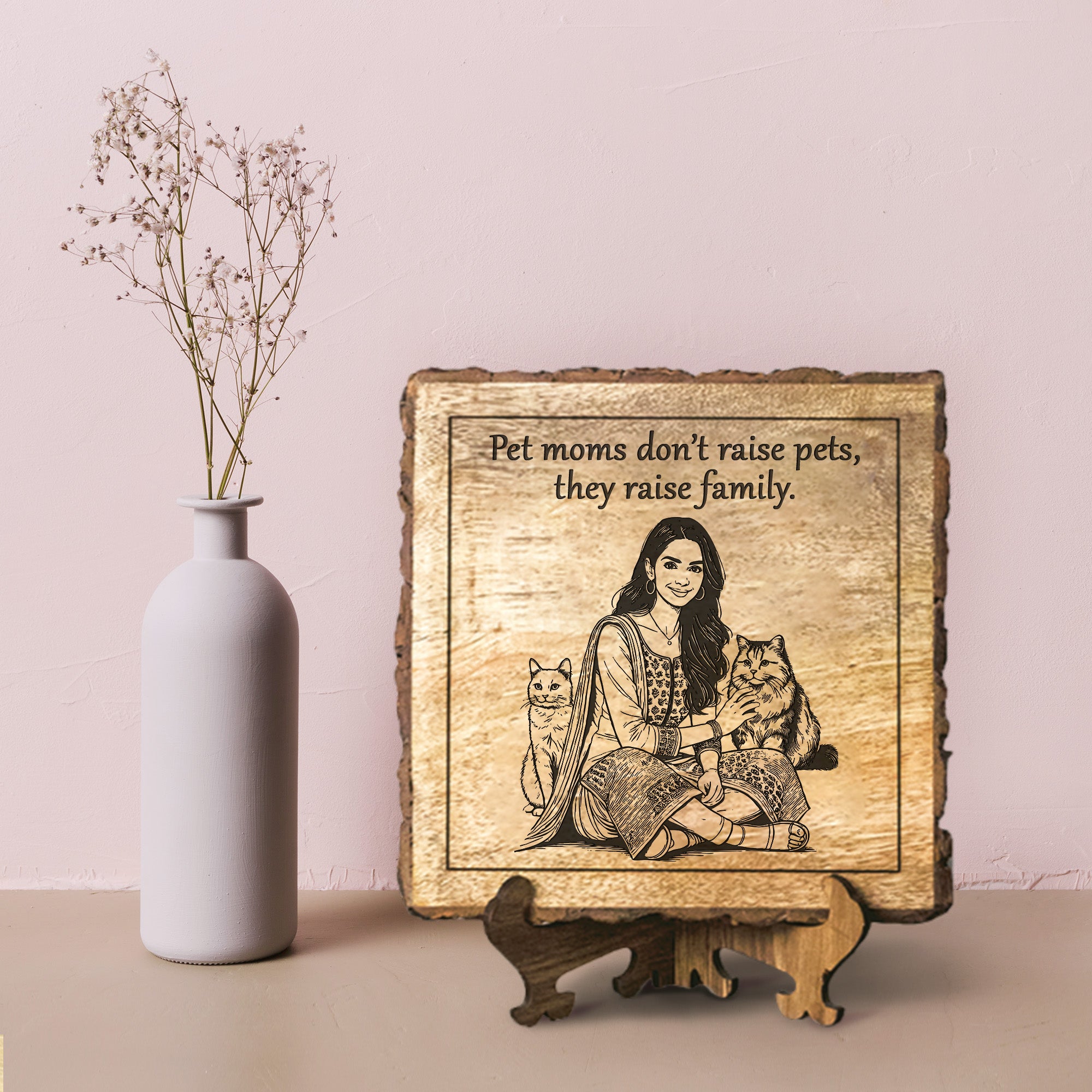 Handcrafted Mango Wood Personalized plaque-Mother's day Gift