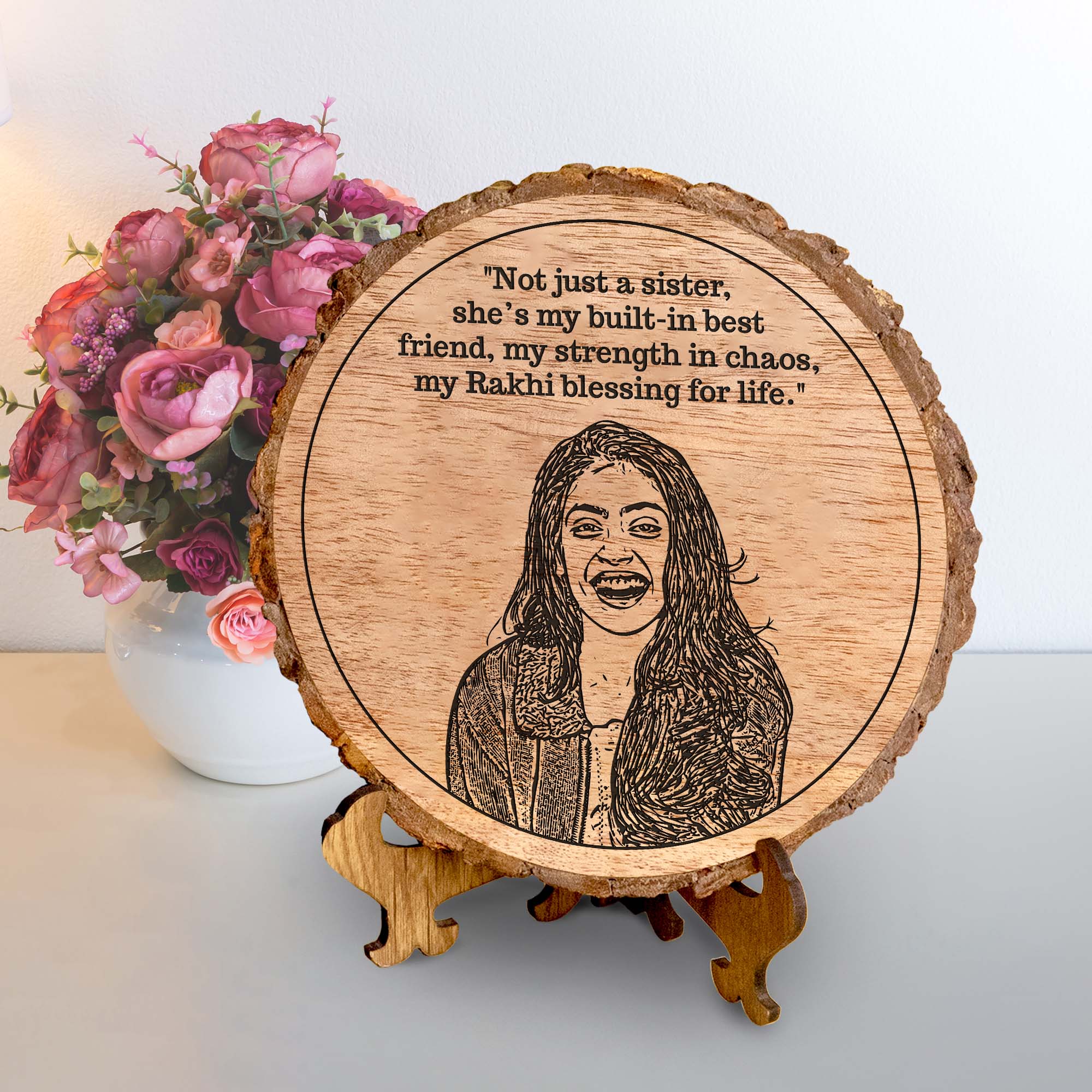 Customized Raksha Bandhan gift Plaque for sister's