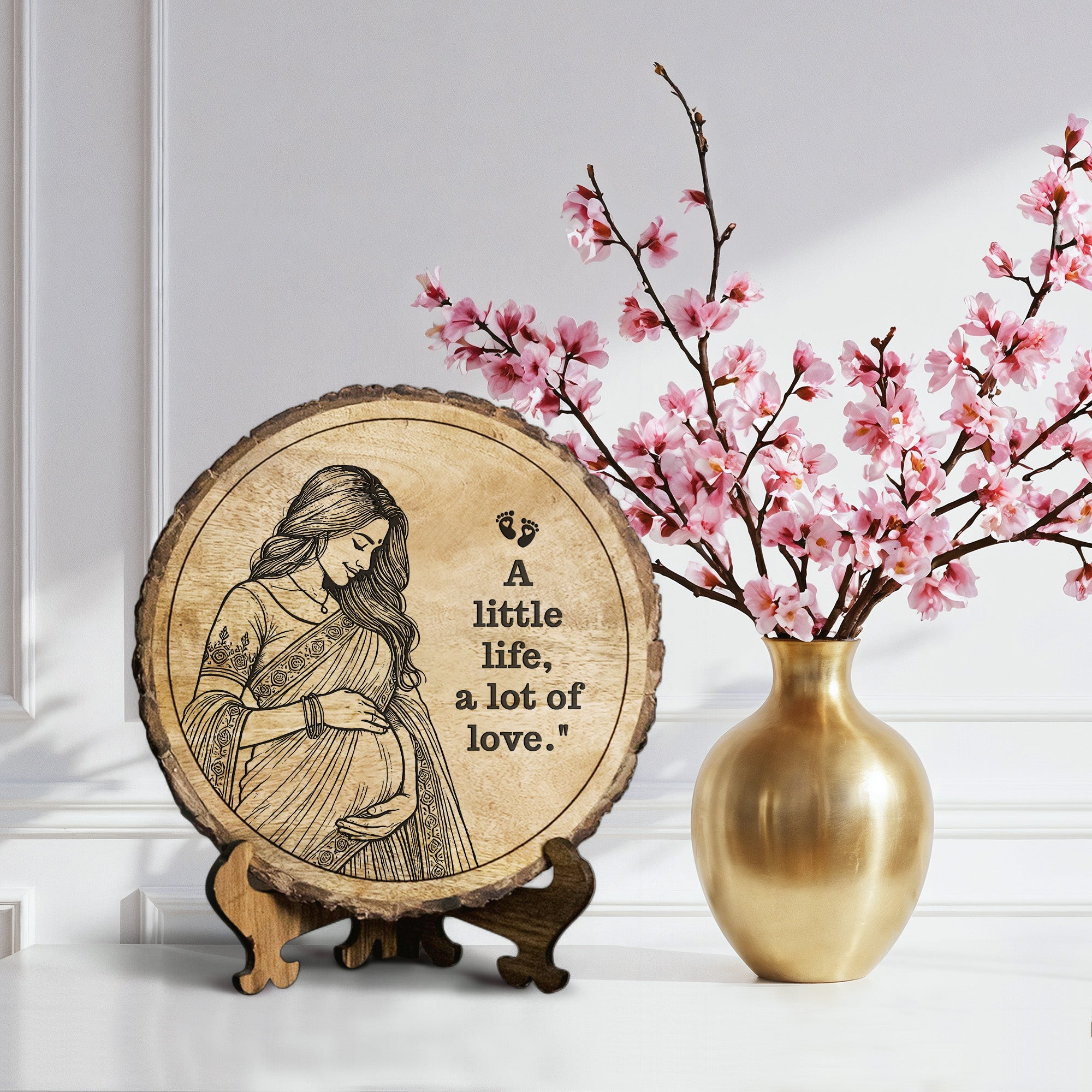 Handcrafted Mango Wood Personalized plaque-Mother's day Gift