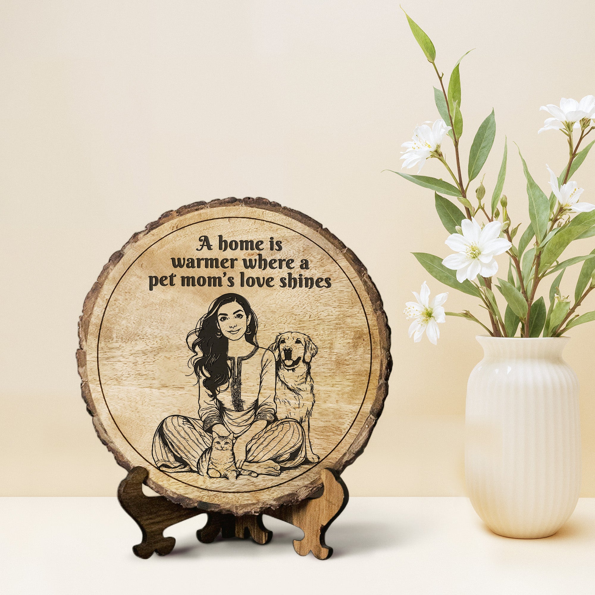 Handcrafted Mango Wood Personalized plaque-Mother's day Gift