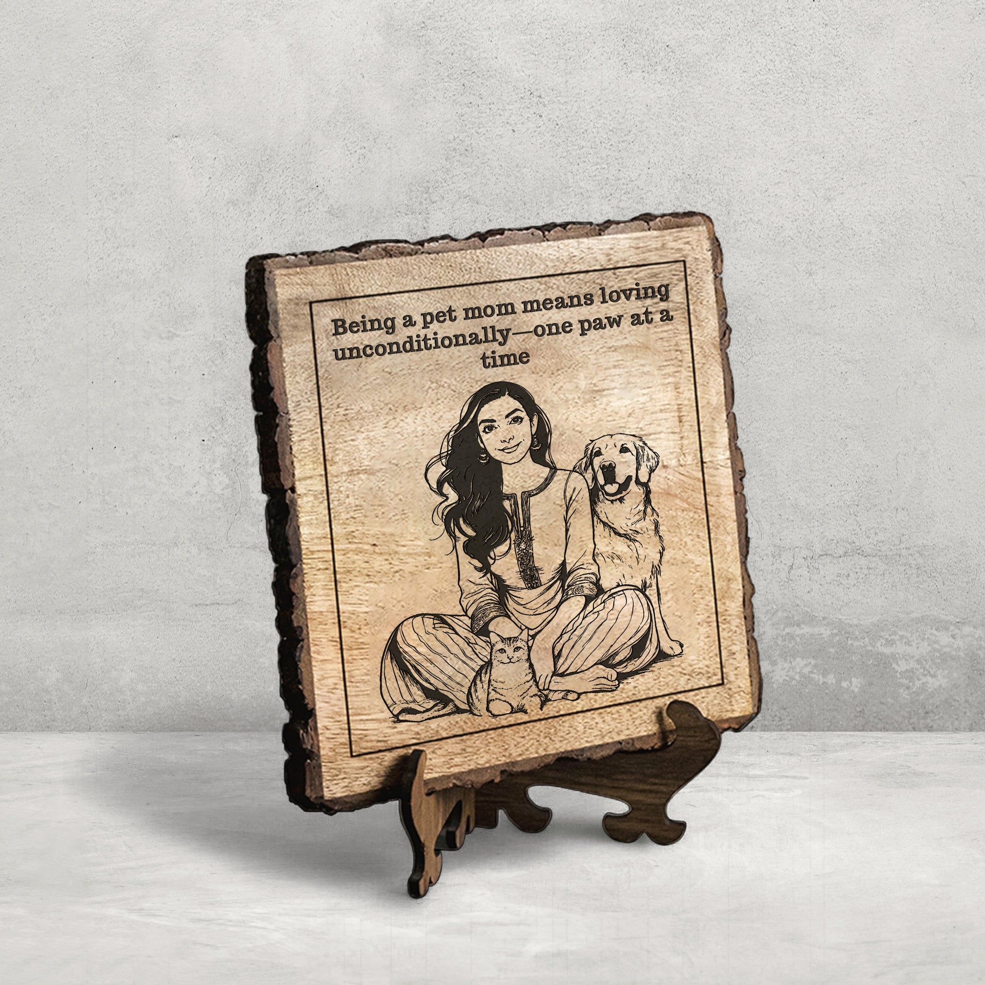 Handcrafted Mango Wood Personalized plaque-Mother's day Gift