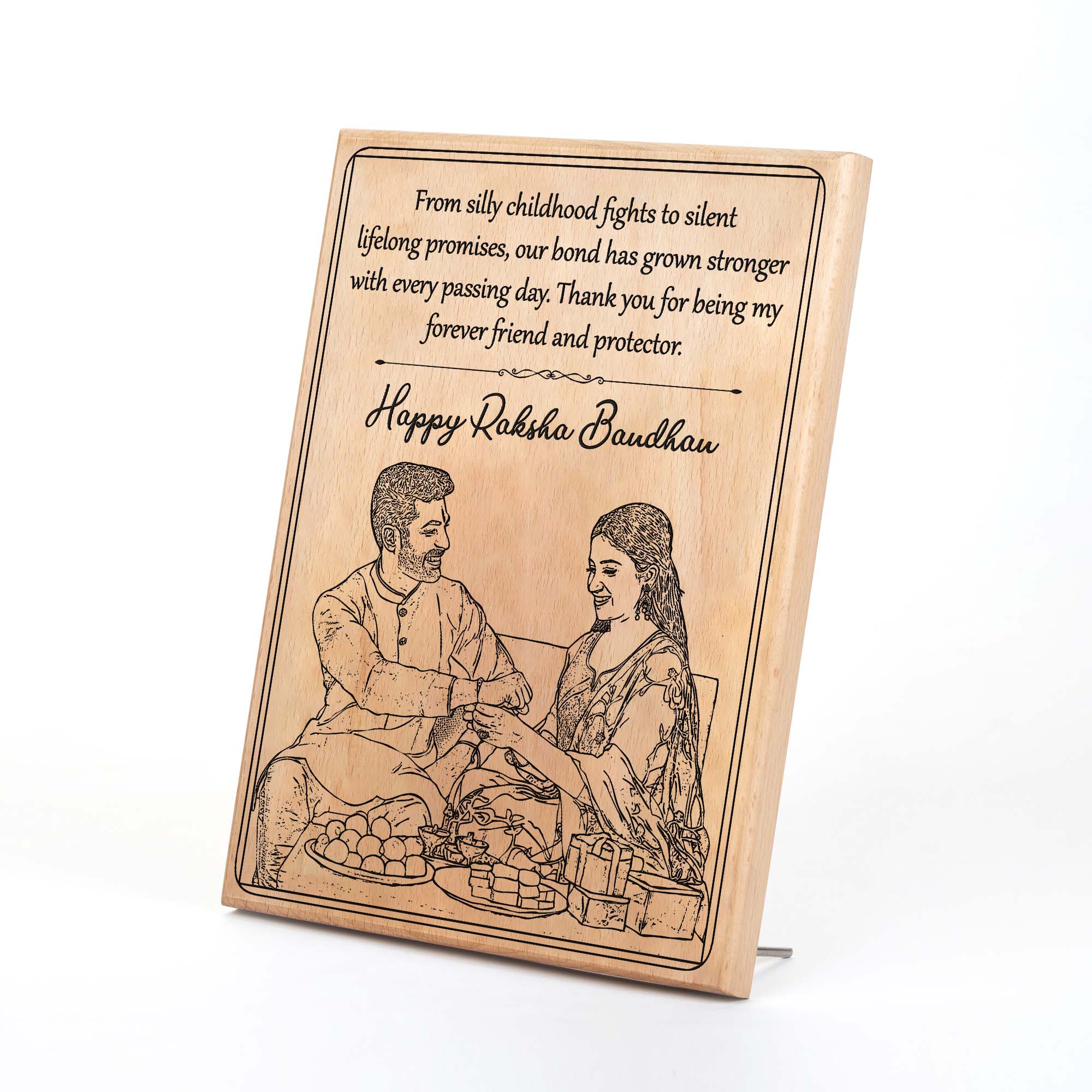 5-in-1 Sibling Love Treasure Box – A Heartfelt Hamper Featuring a Gift wooden portrait