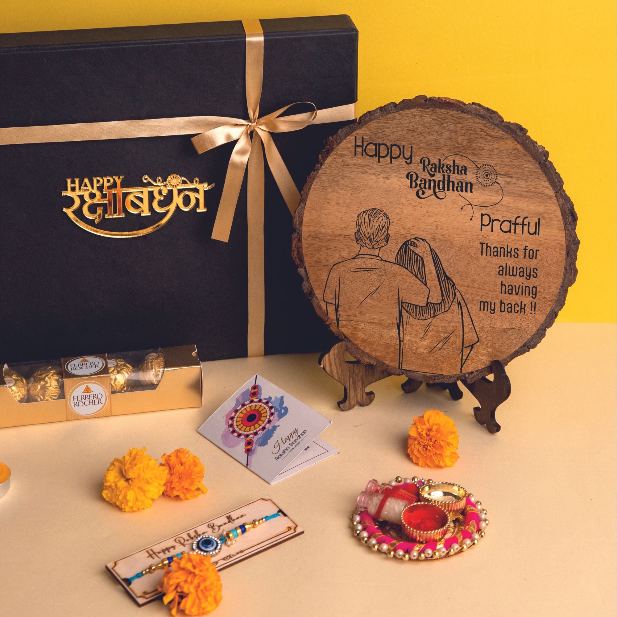 5-in-1 Sibling Love Treasure Box – A Heartfelt Hamper Featuring a Gift plaque for brother's
