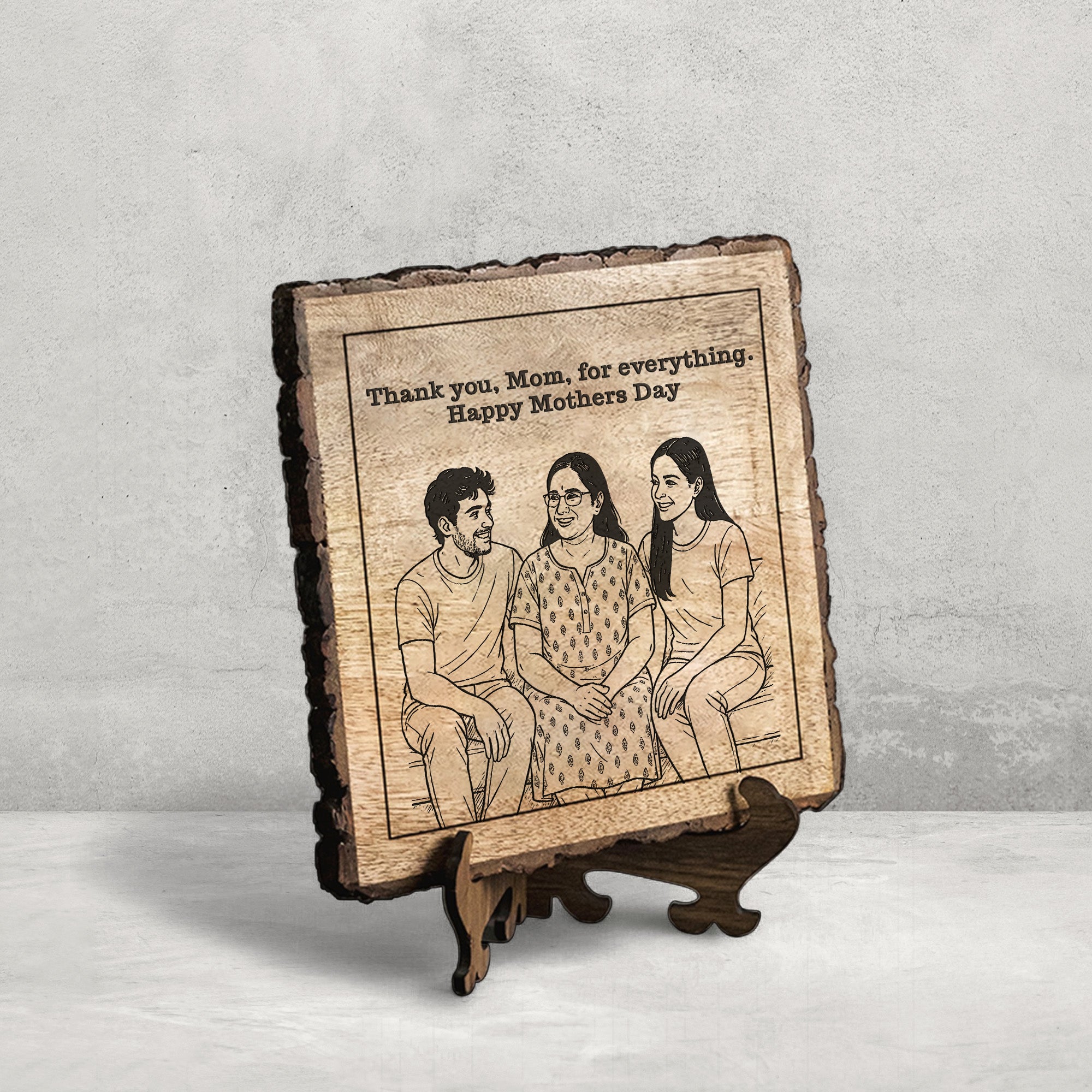 Handcrafted Mango Wood Personalized plaque-Mother's day Gift