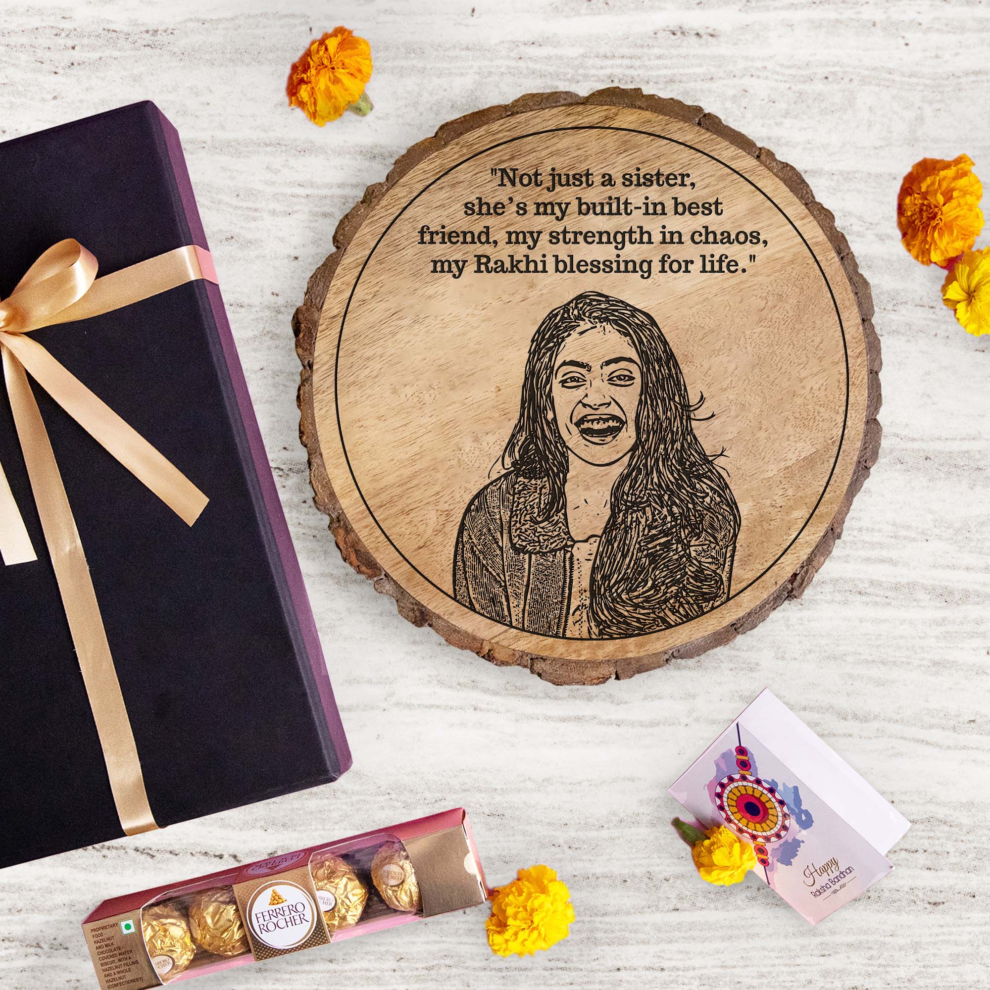 3-in-1 Sibling Love Treasure Box – A Heartfelt Hamper Featuring a Gift Plaque for sister's