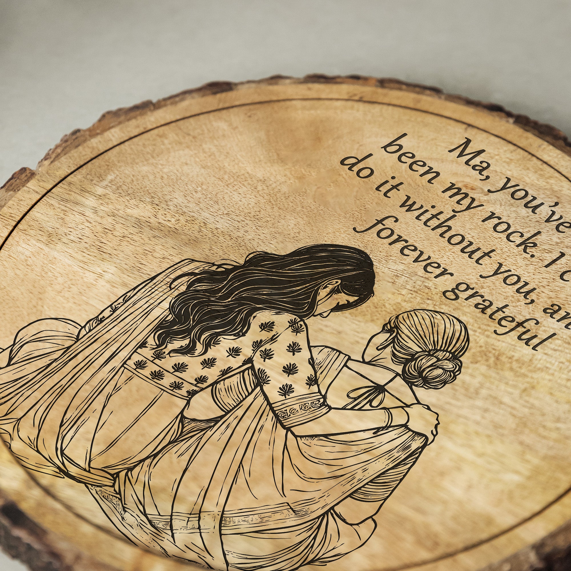 Handcrafted Mango Wood Personalized plaque-Mother's day Gift