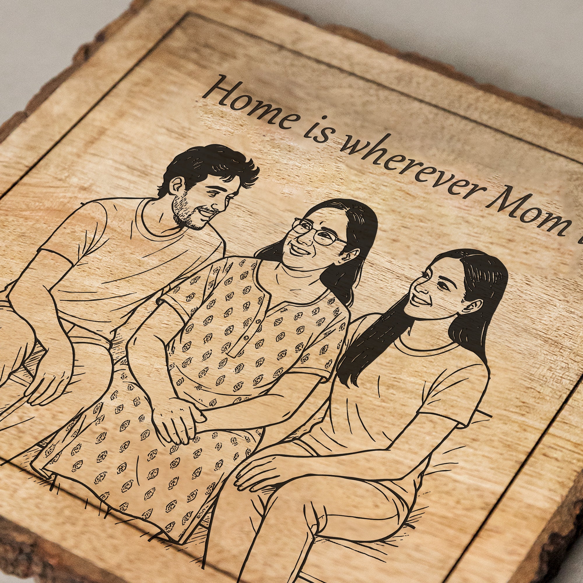 Handcrafted Mango Wood Personalized plaque-Mother's day Gift