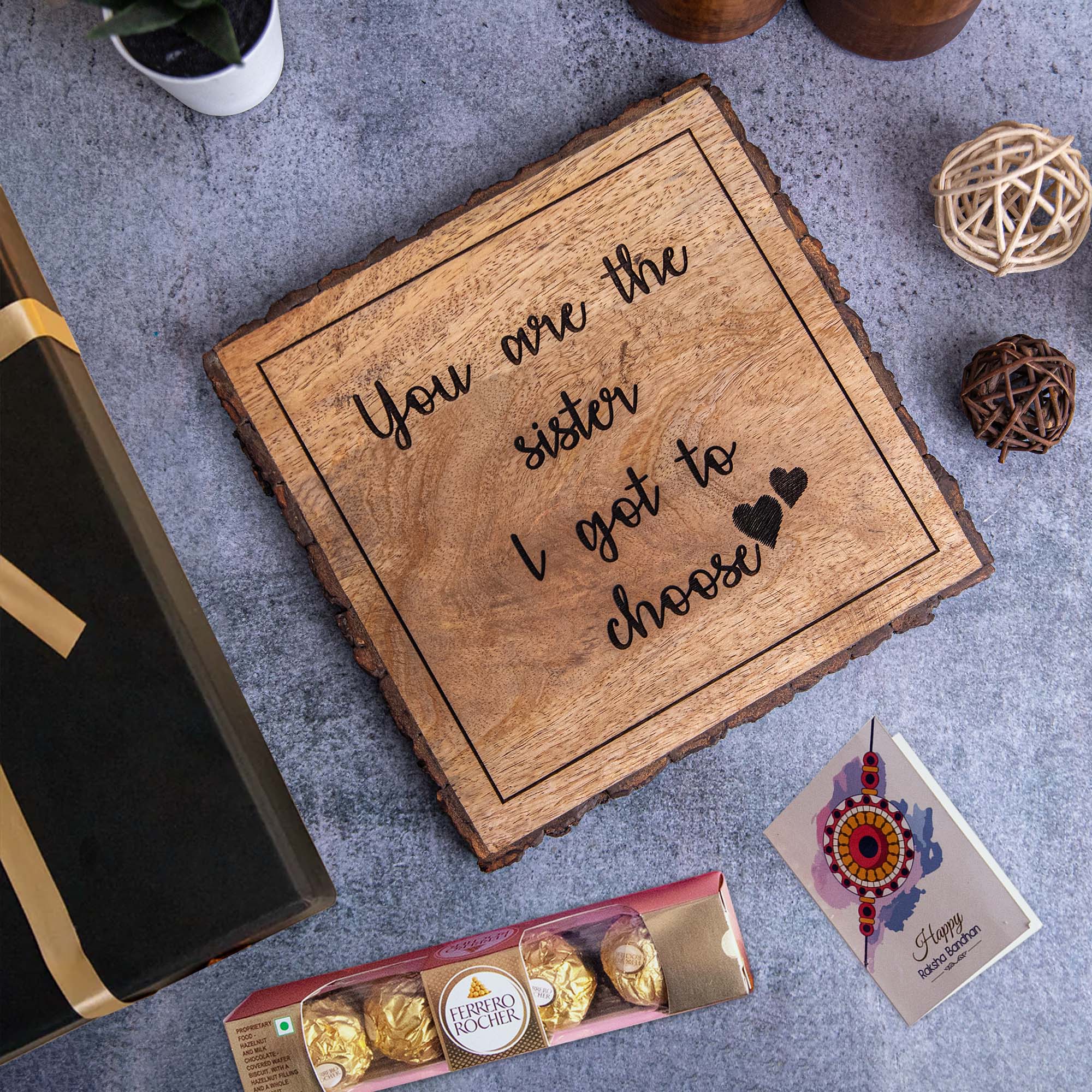 3-in-1 Sibling Love Treasure Box – A Heartfelt Hamper Featuring a Gift Plaque for sister's