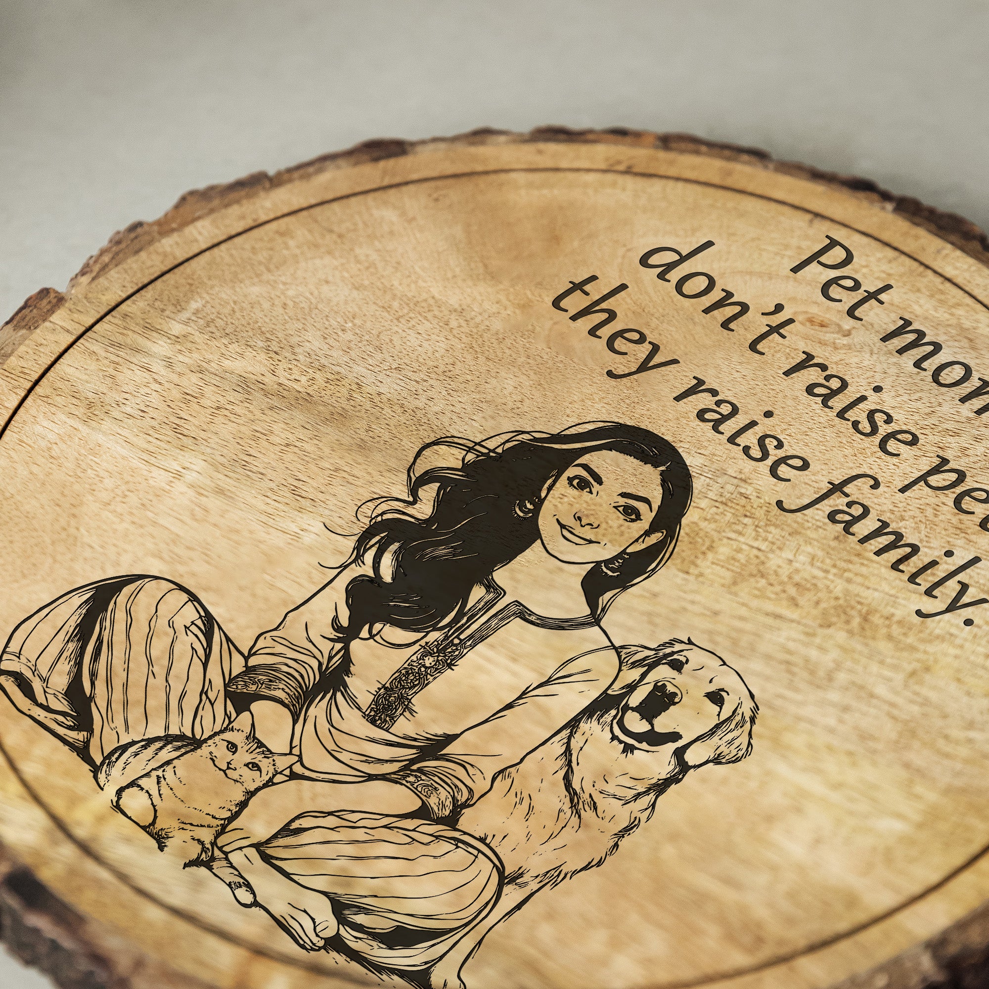 Handcrafted Mango Wood Personalized plaque-Mother's day Gift