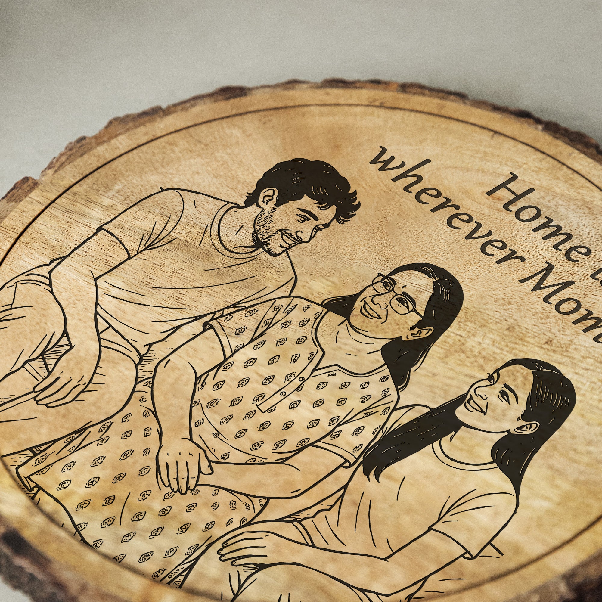 Handcrafted Mango Wood Personalized plaque-Mother's day Gift