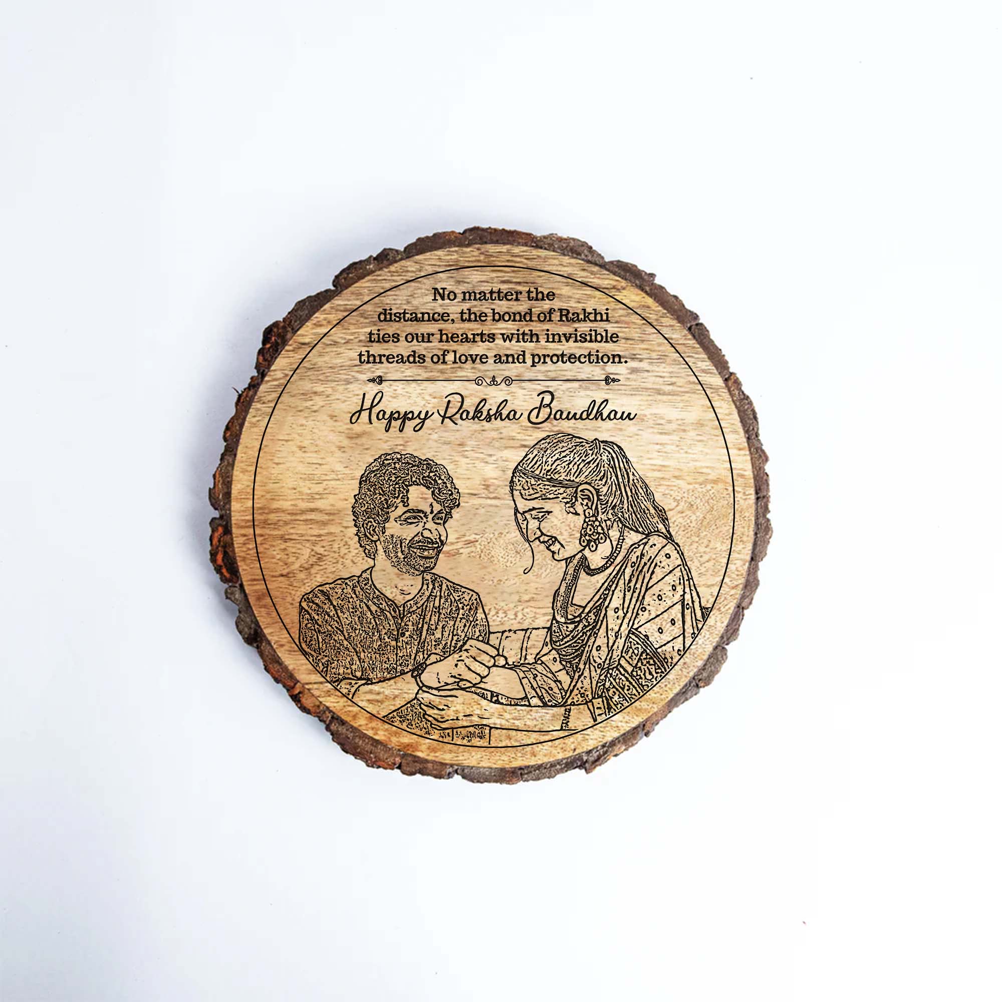 Personalized Raksha Bandhan sibling gift plaque – A Timeless Bond in Wood