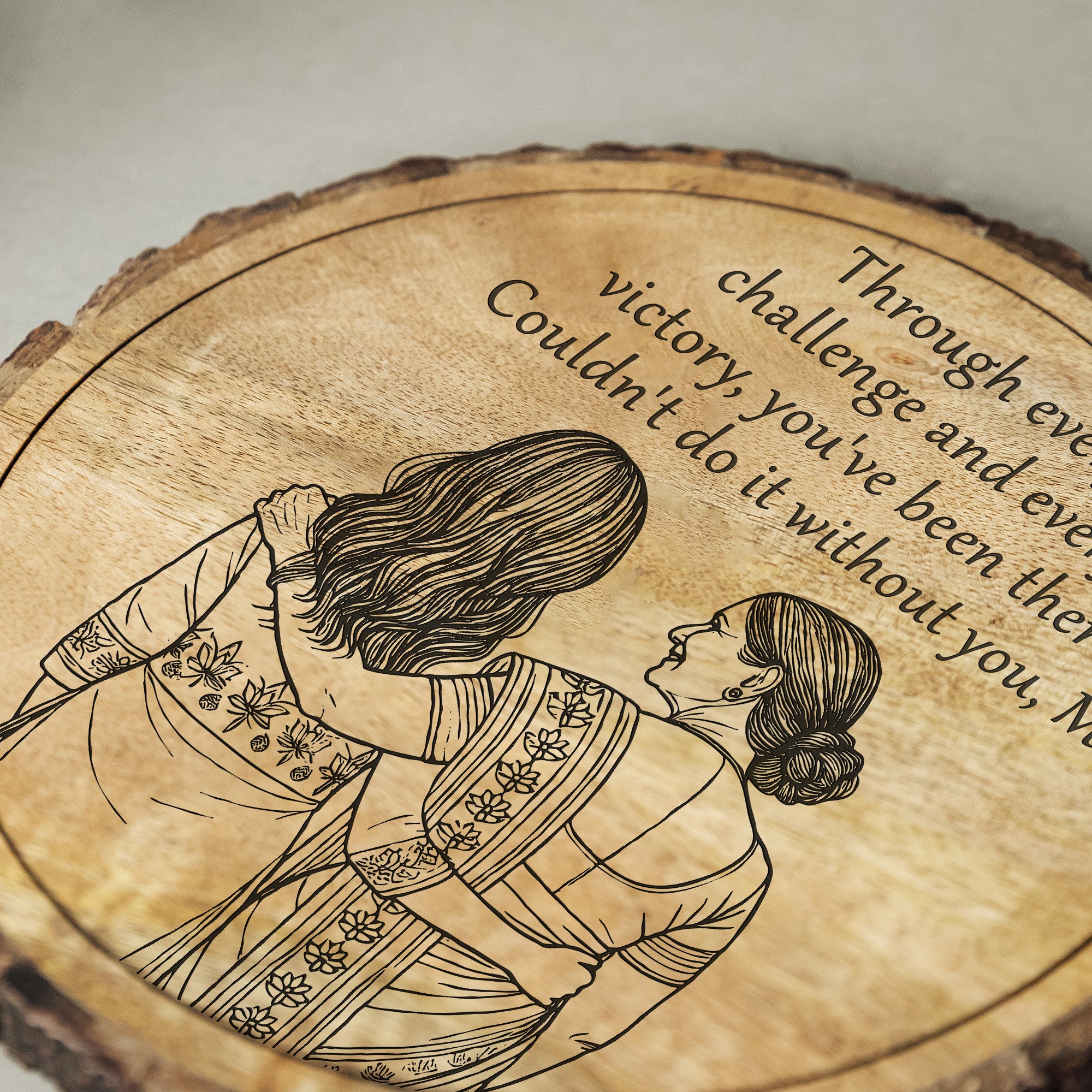 Handcrafted Mango Wood Personalized plaque-Mother's day Gift