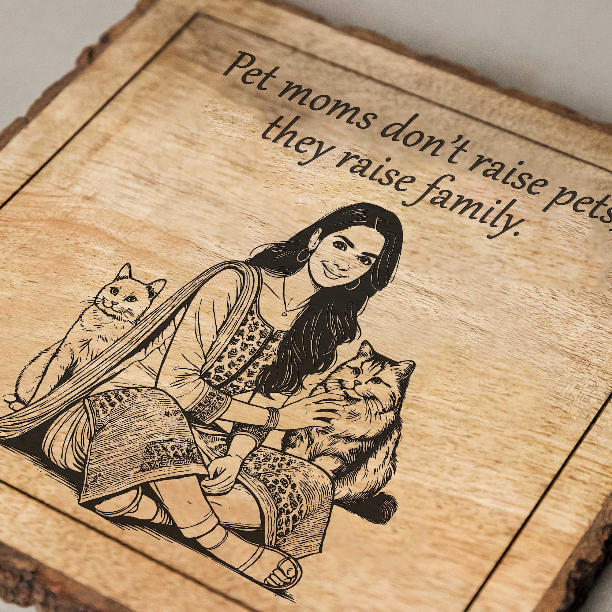 Handcrafted Mango Wood Personalized plaque-Mother's day Gift