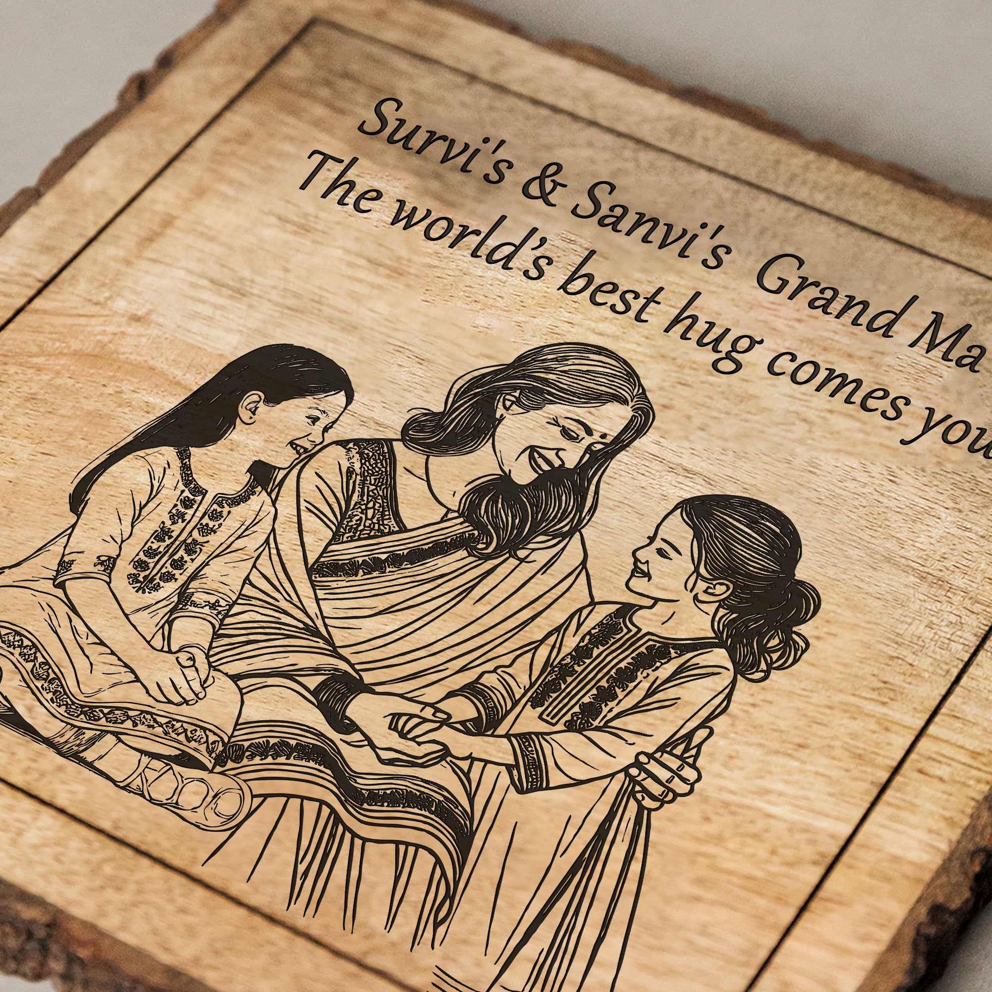 Handcrafted Mango Wood Personalized plaque-Mother's day Gift