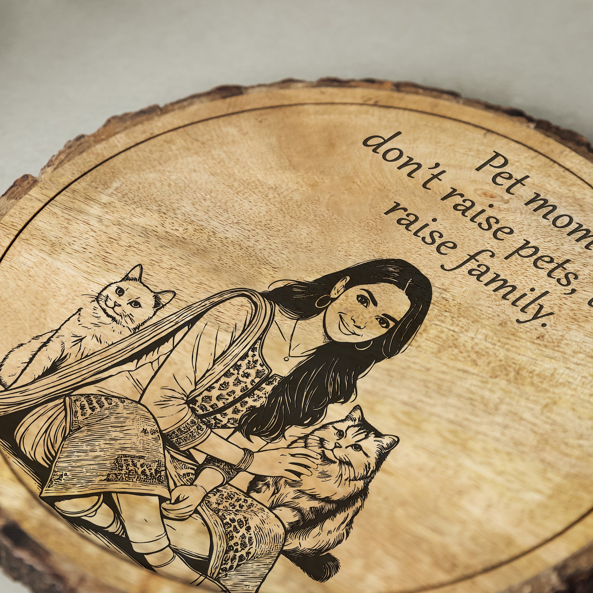 Handcrafted Mango Wood Personalized plaque-Mother's day Gift