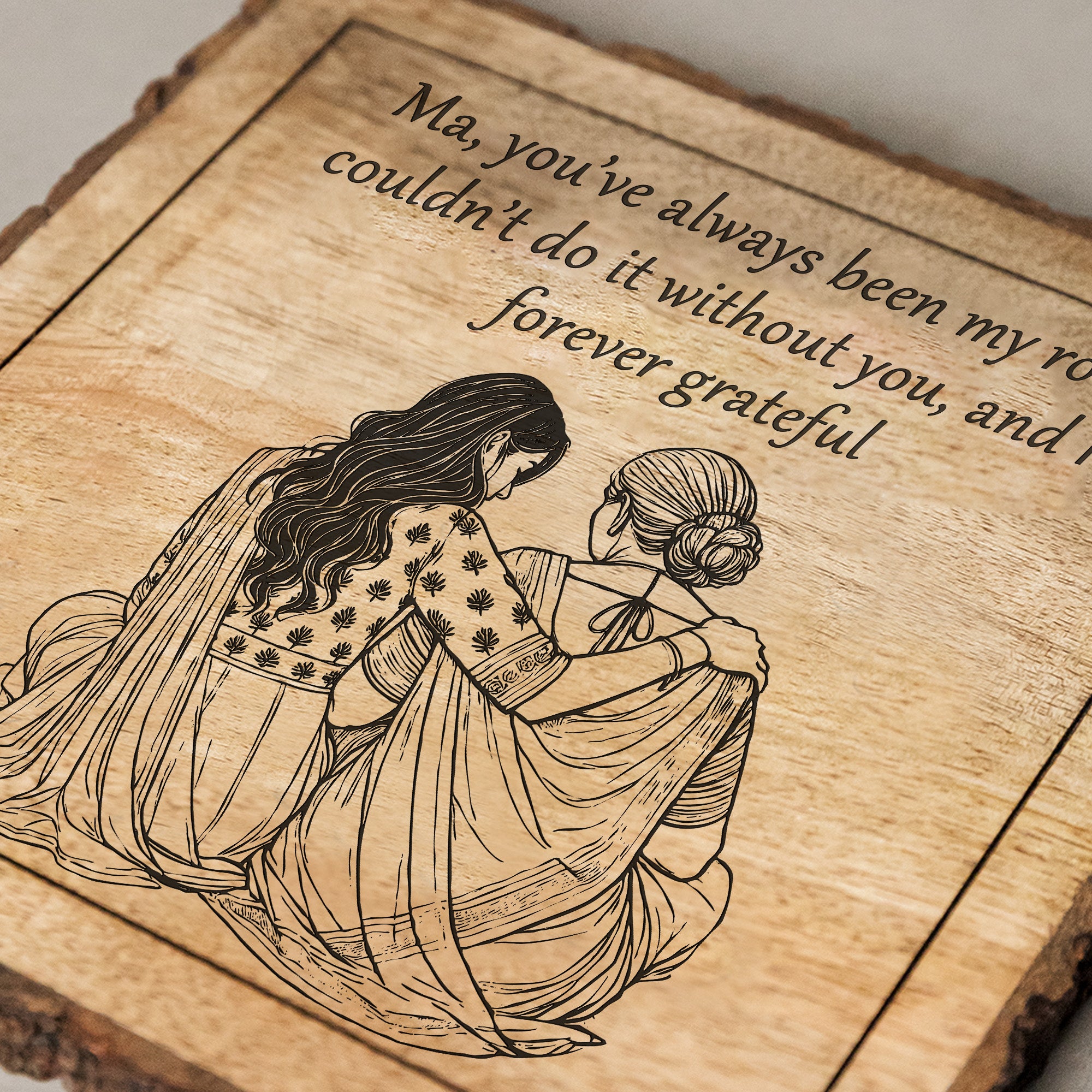 Handcrafted Mango Wood Personalized plaque-Mother's day Gift