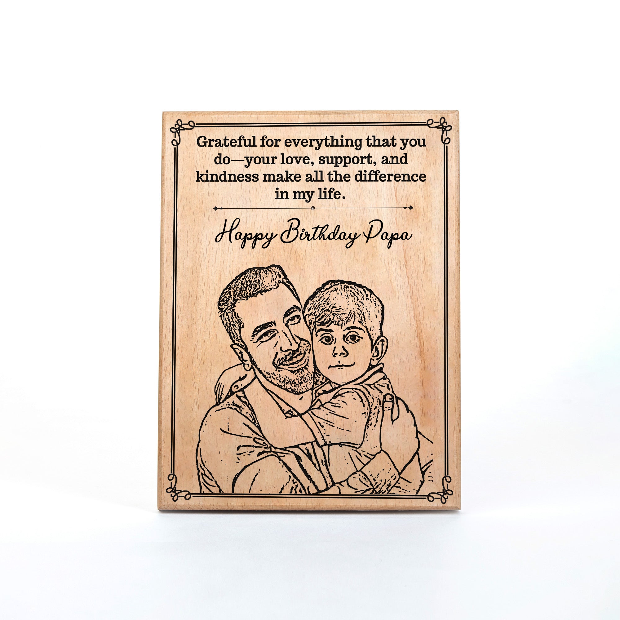 Customized Birthday Gift Plaque for Dad - Steam beech Wood 7X9 Inch
