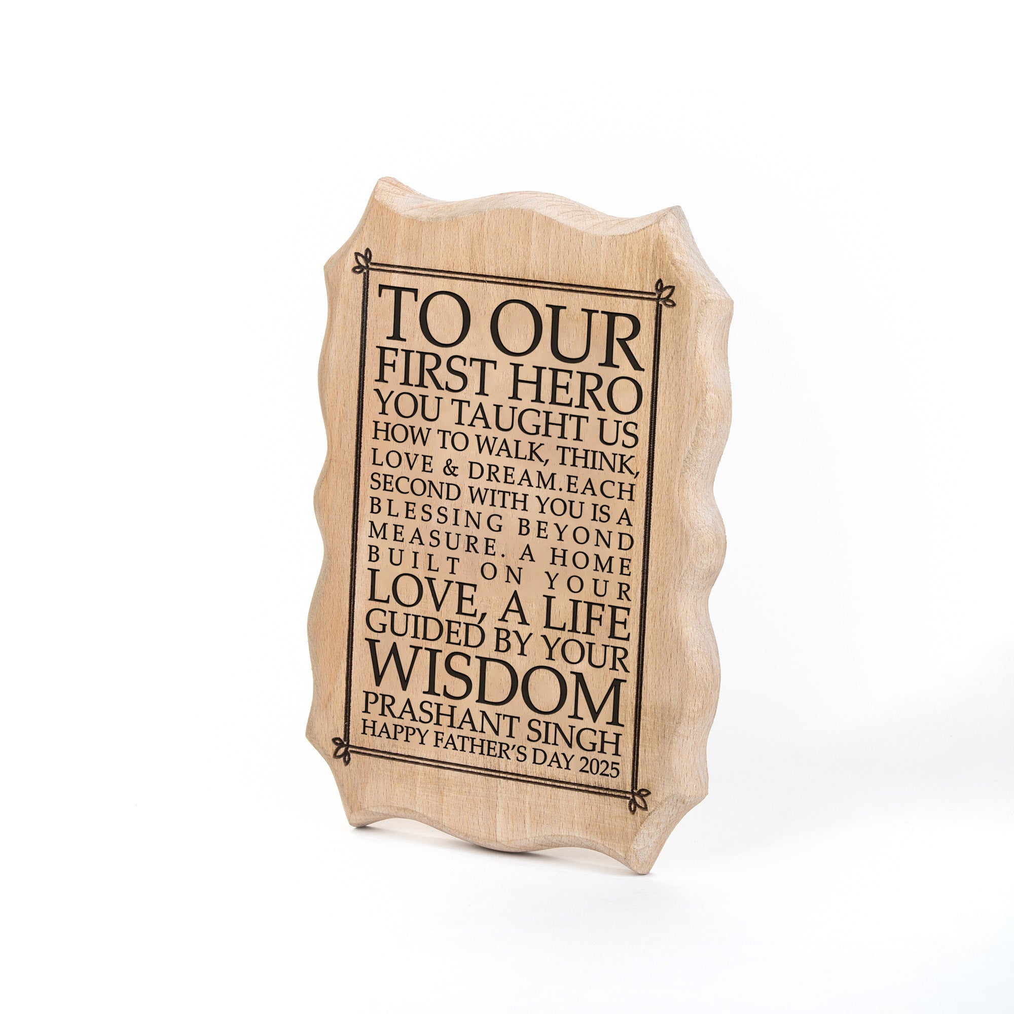 Wooden Engraved Zig-Zag Plaque