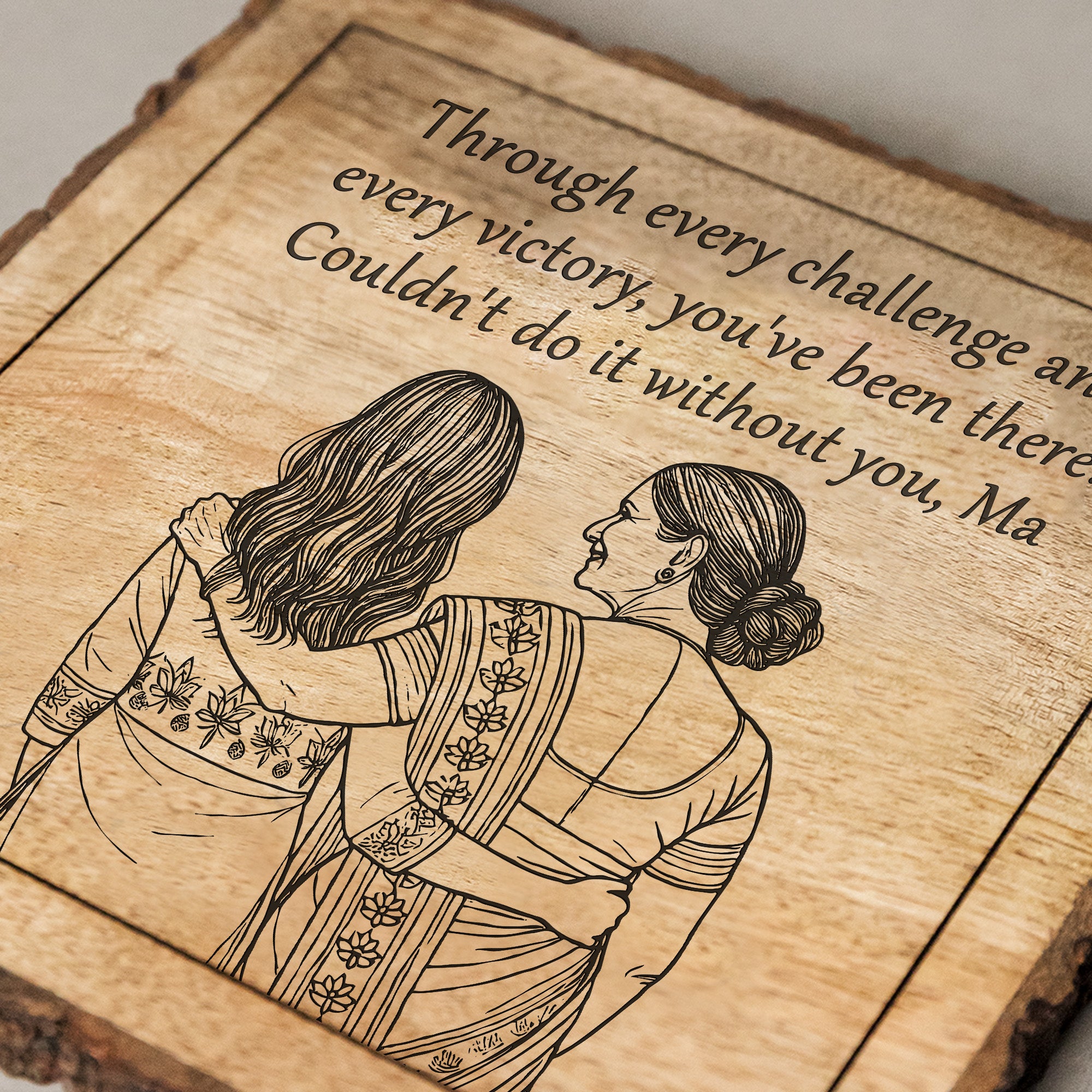 Handcrafted Mango Wood Personalized plaque-Mother's day Gift