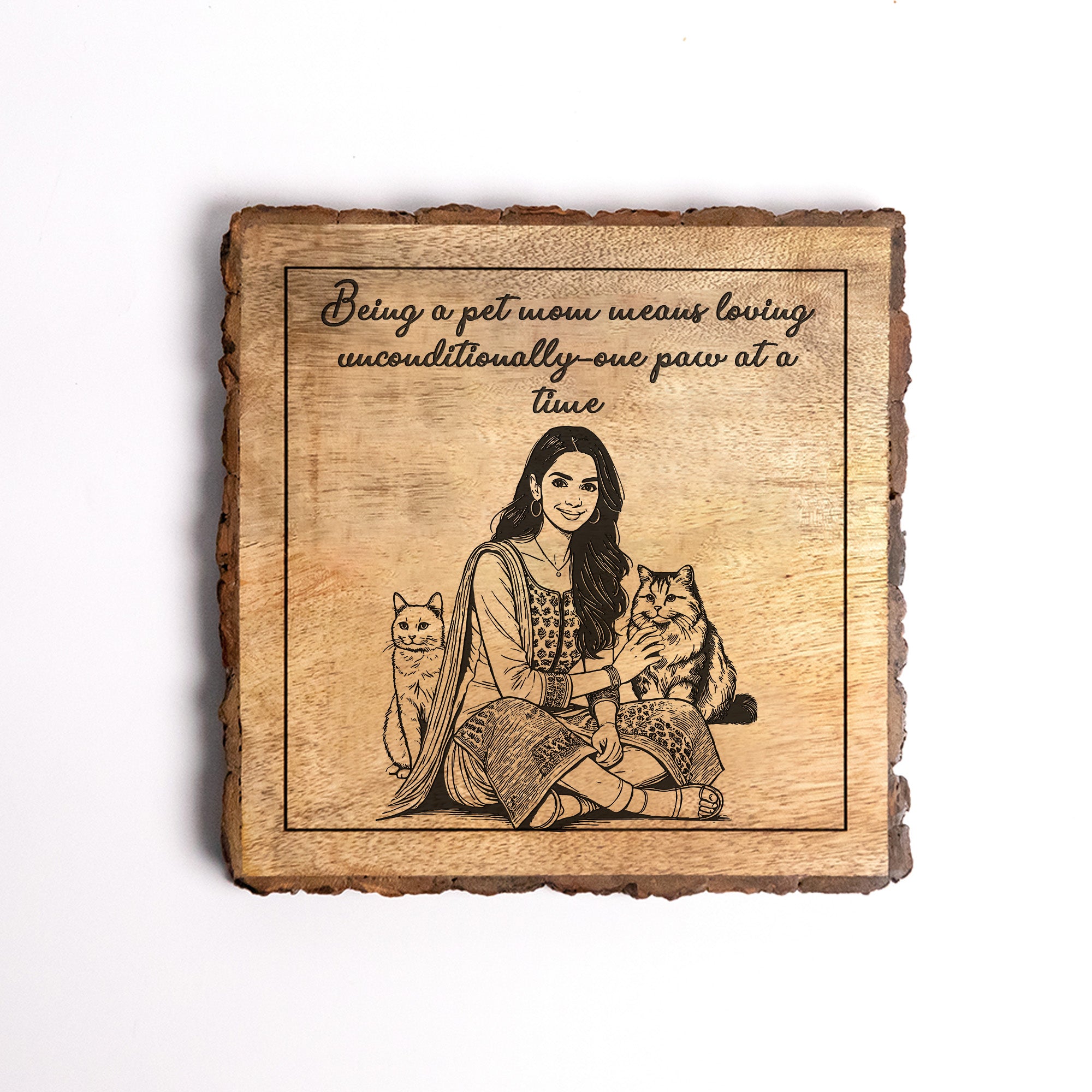Handcrafted Mango Wood Personalized plaque-Mother's day Gift