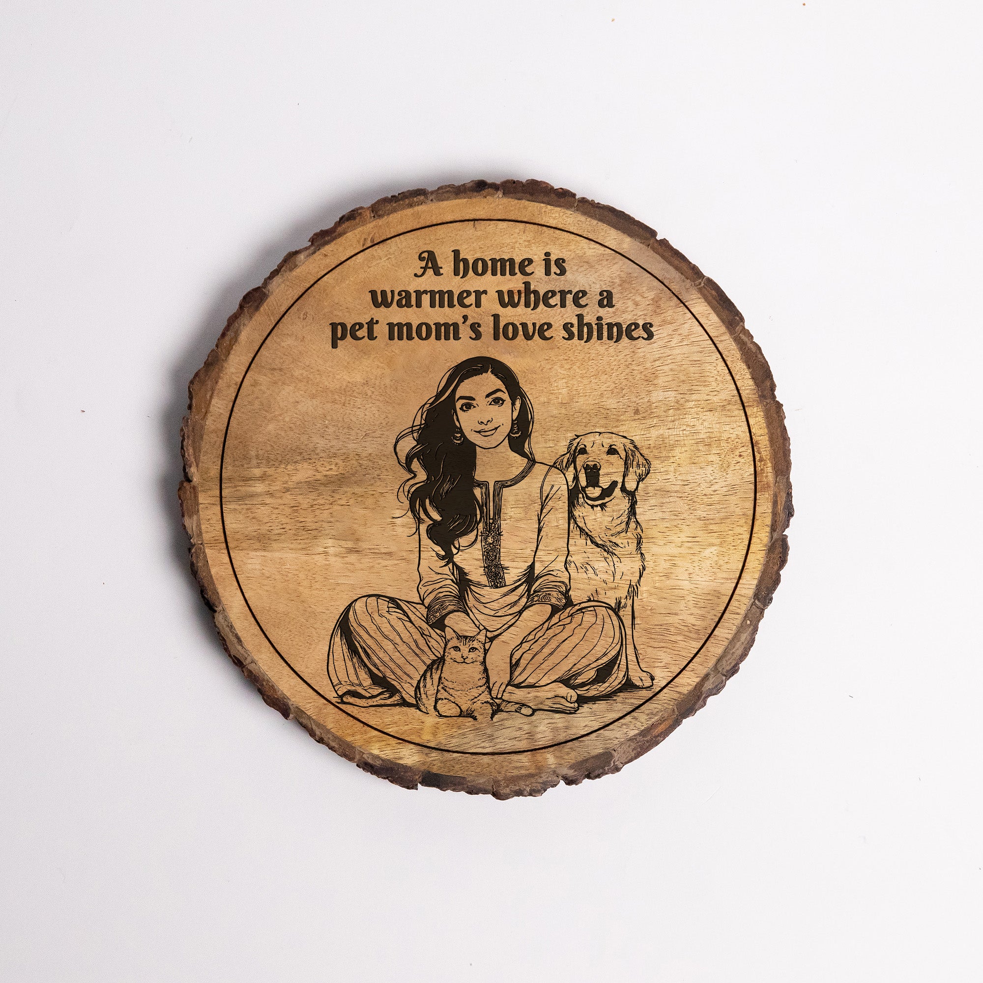 Handcrafted Mango Wood Personalized plaque-Mother's day Gift