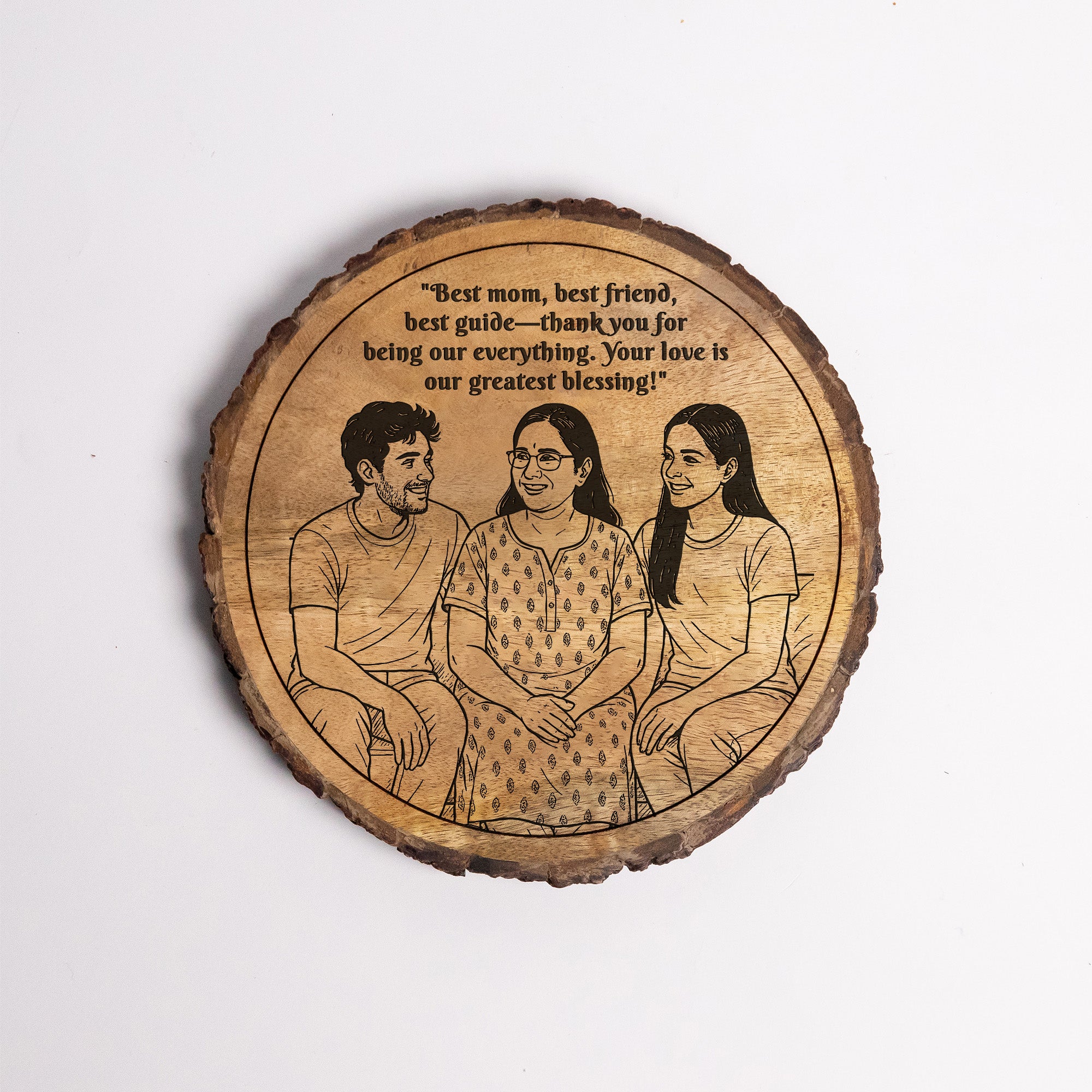 Handcrafted Mango Wood Personalized plaque-Mother's day Gift