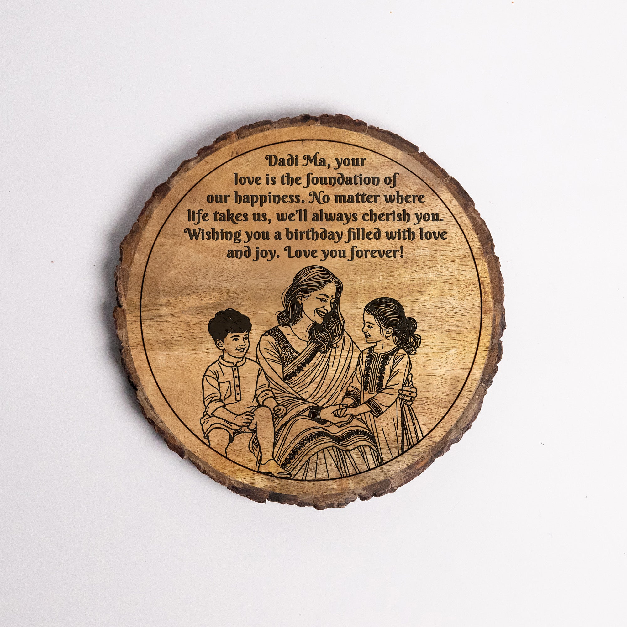 Customized Birthday Gift Plaque for Grandma - Mango Wood 8x8 Inch