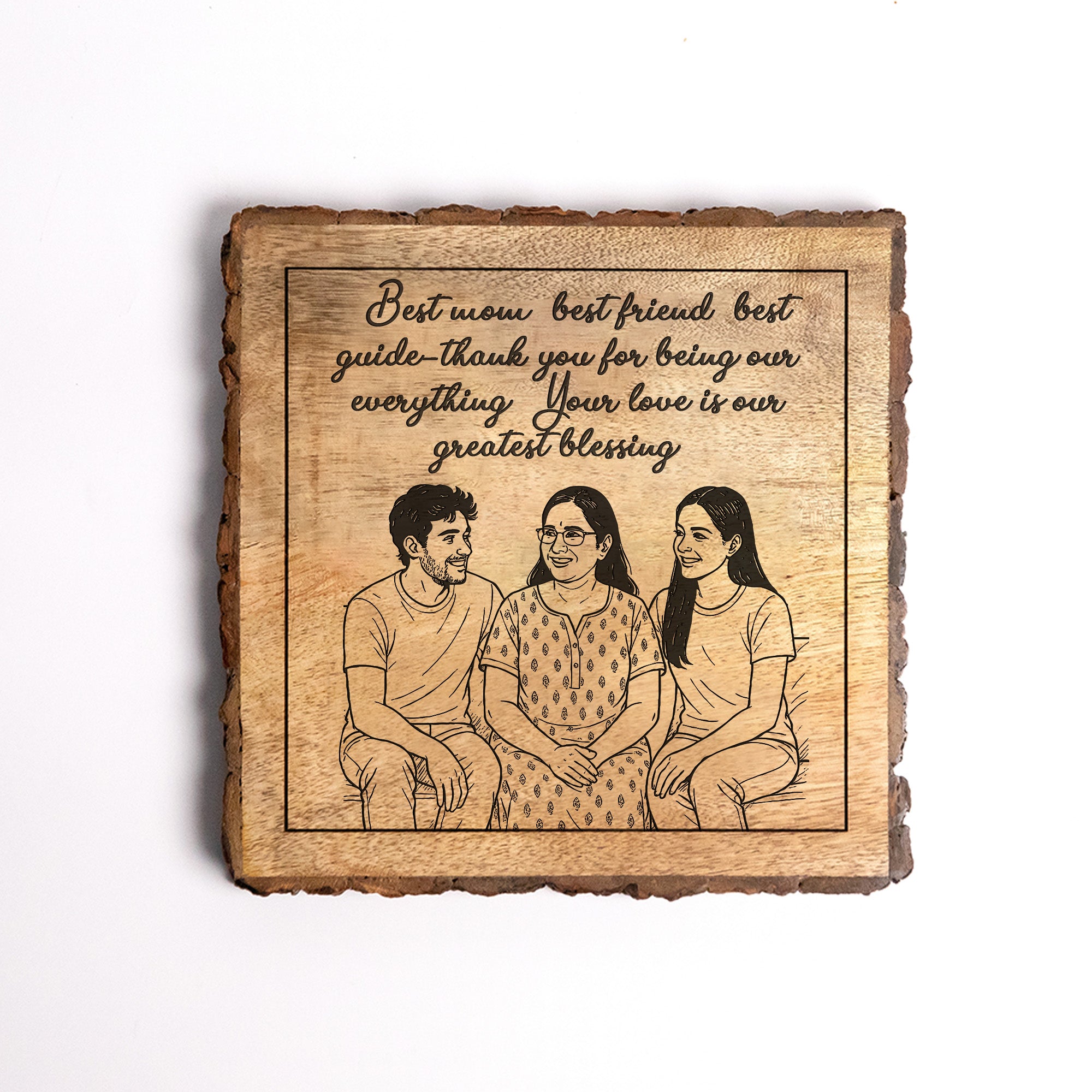 Handcrafted Mango Wood Personalized plaque-Mother's day Gift