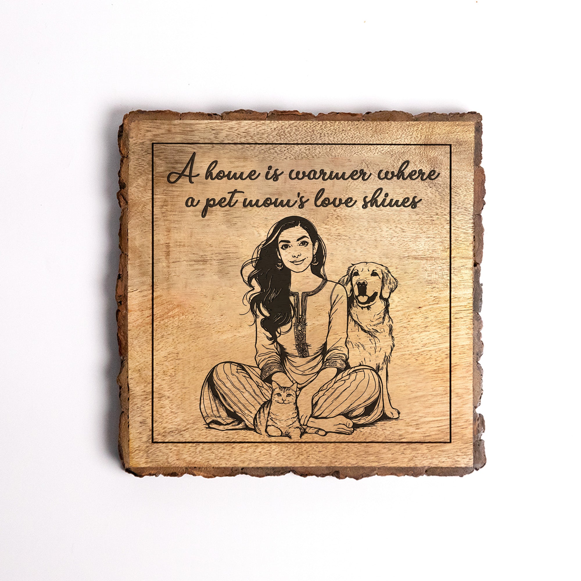 Handcrafted Mango Wood Personalized plaque-Mother's day Gift