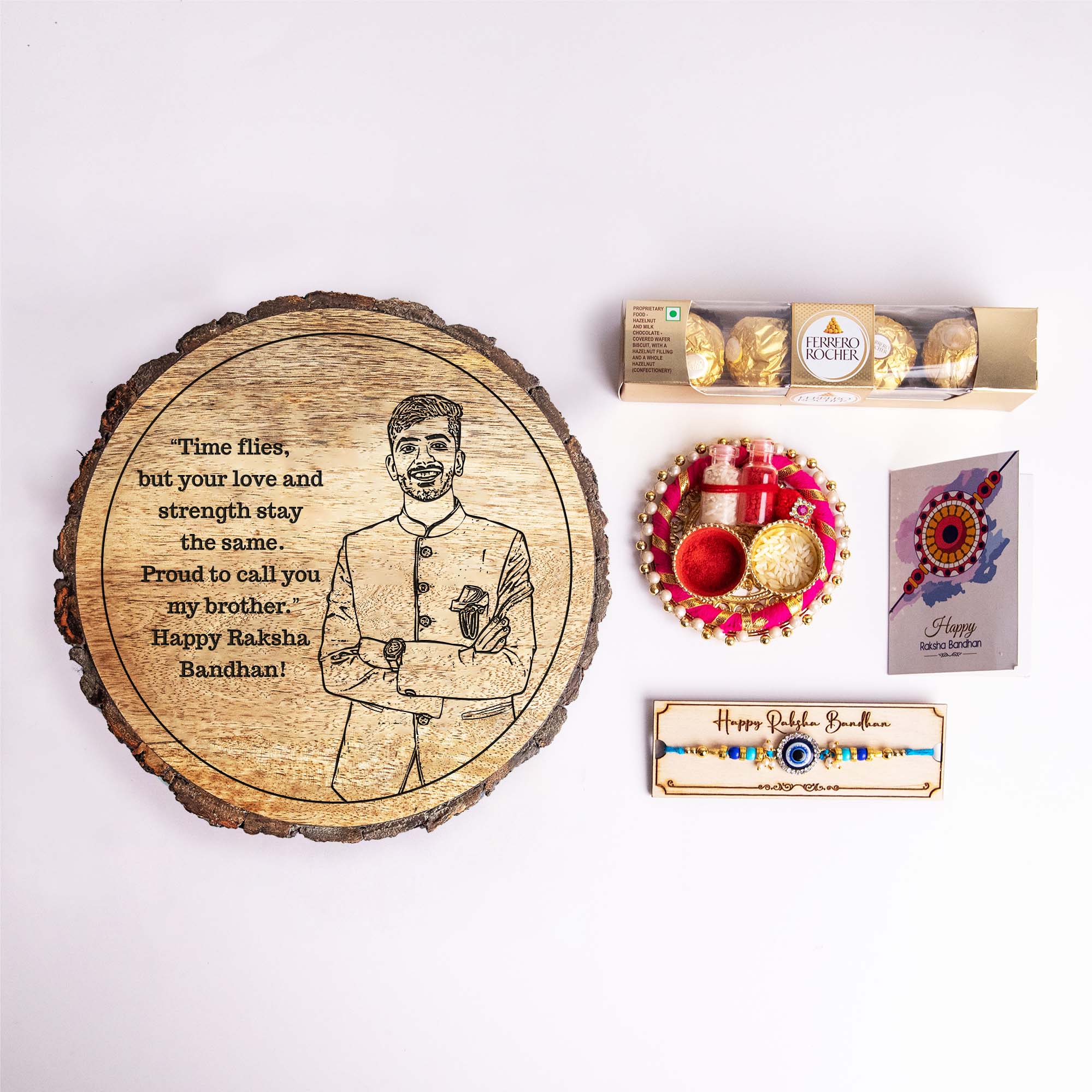 5-in-1 Sibling Love Treasure Box – A Heartfelt Hamper Featuring a Gift plaque for brother's