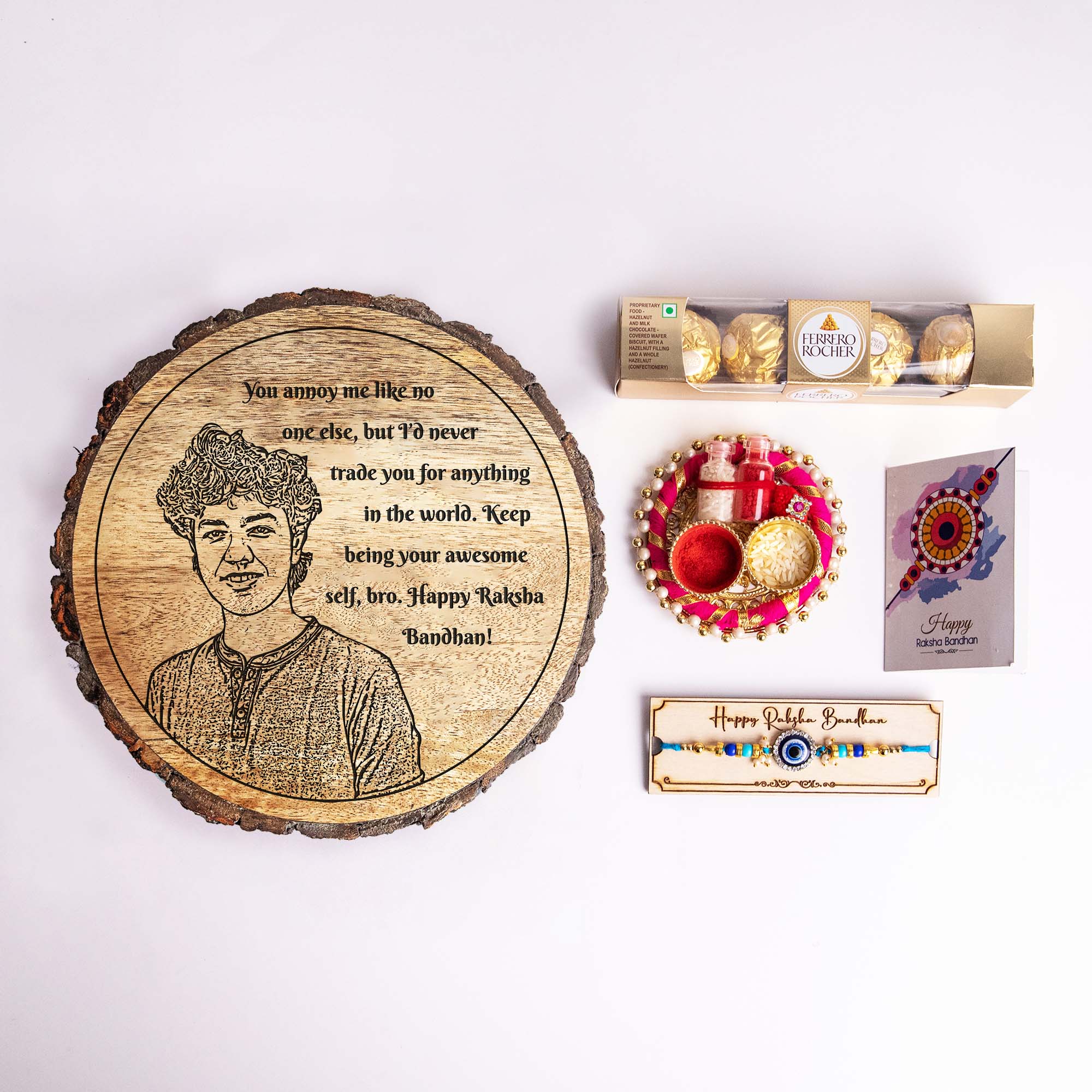 5-in-1 Sibling Love Treasure Box – A Heartfelt Hamper Featuring a Gift plaque for brother's