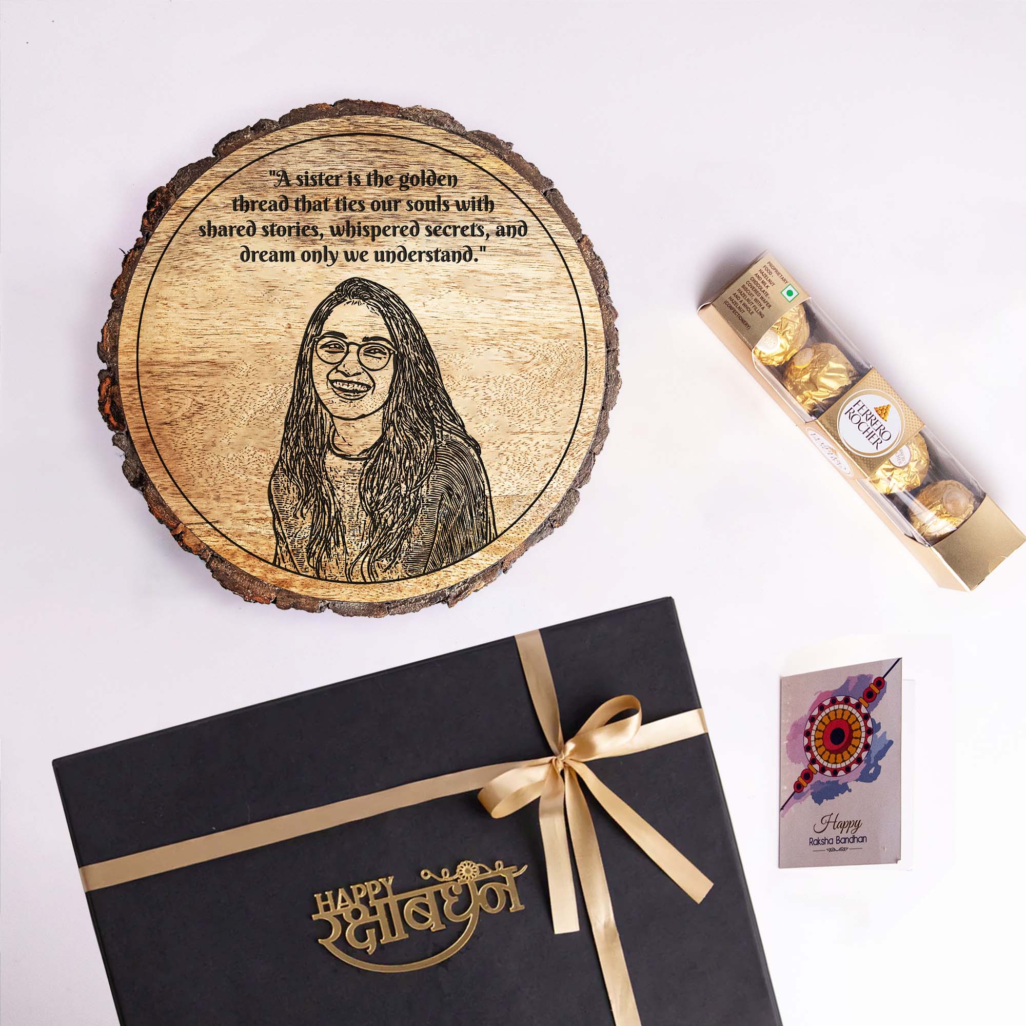 3-in-1 Sibling Love Treasure Box – A Heartfelt Hamper Featuring a Gift plaque for sister's