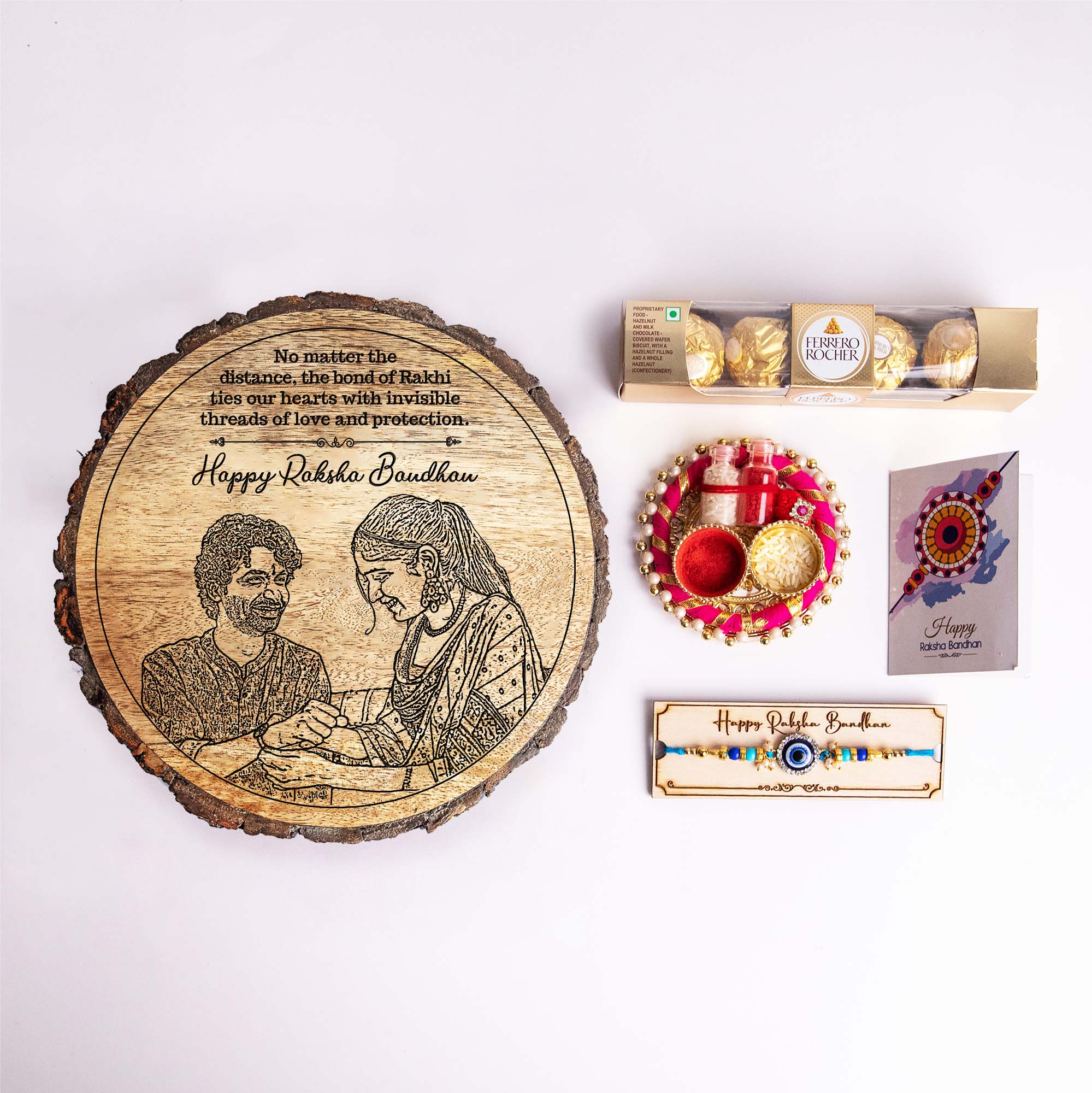 5-in-1 Sibling Love Treasure Box – A Heartfelt Hamper Featuring a Gift wooden plaque