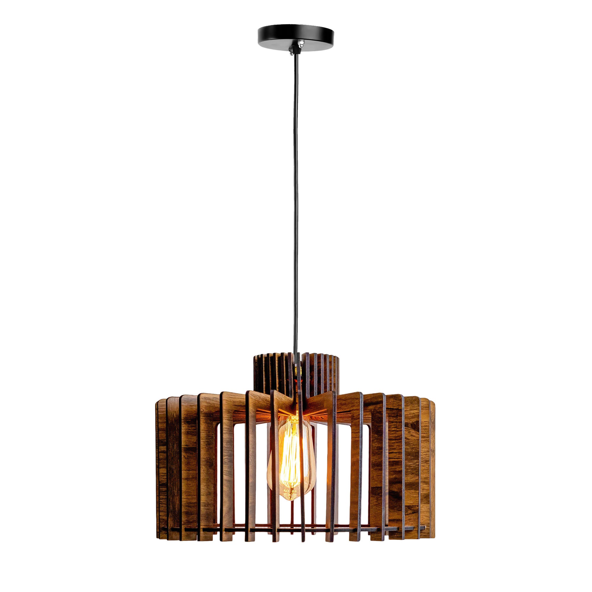 Cornet Pine Wood Ceiling Lamp