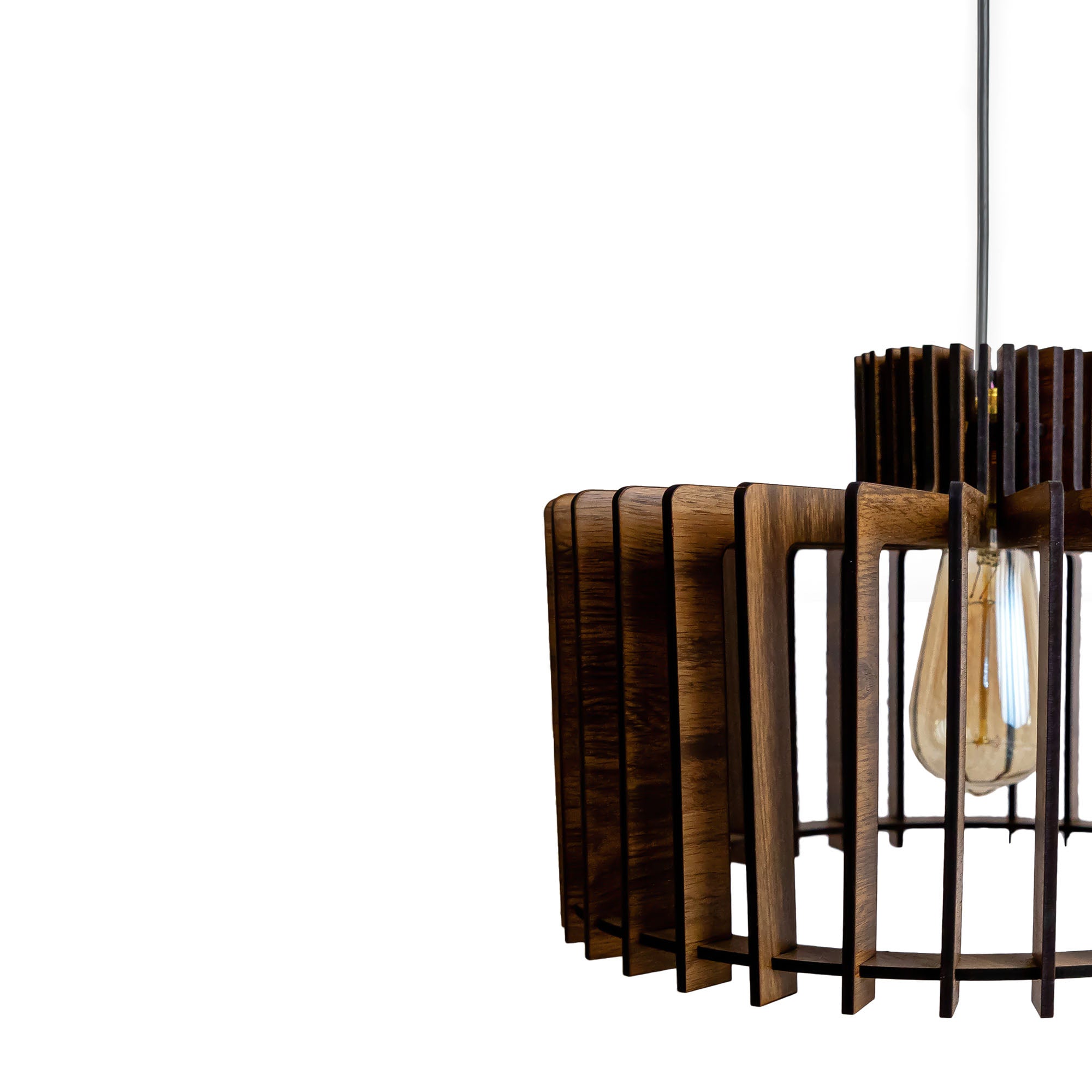Cornet Pine Wood Ceiling Lamp