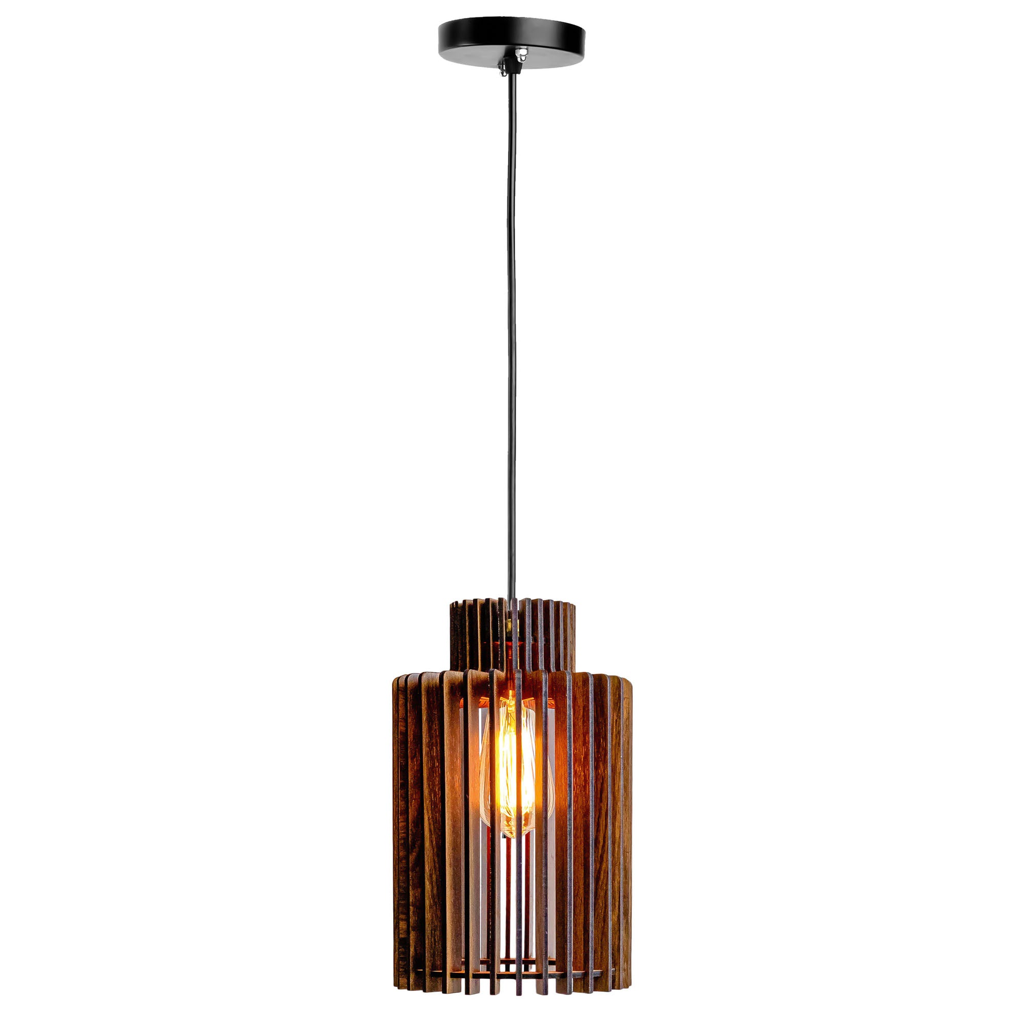 Clora Pine Wood Ceiling Lamp
