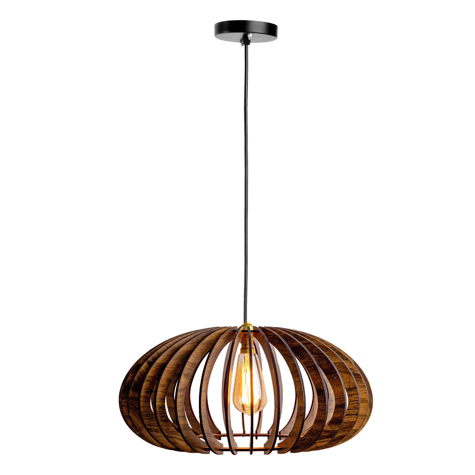 Cally Pine Wood Ceiling Lamp