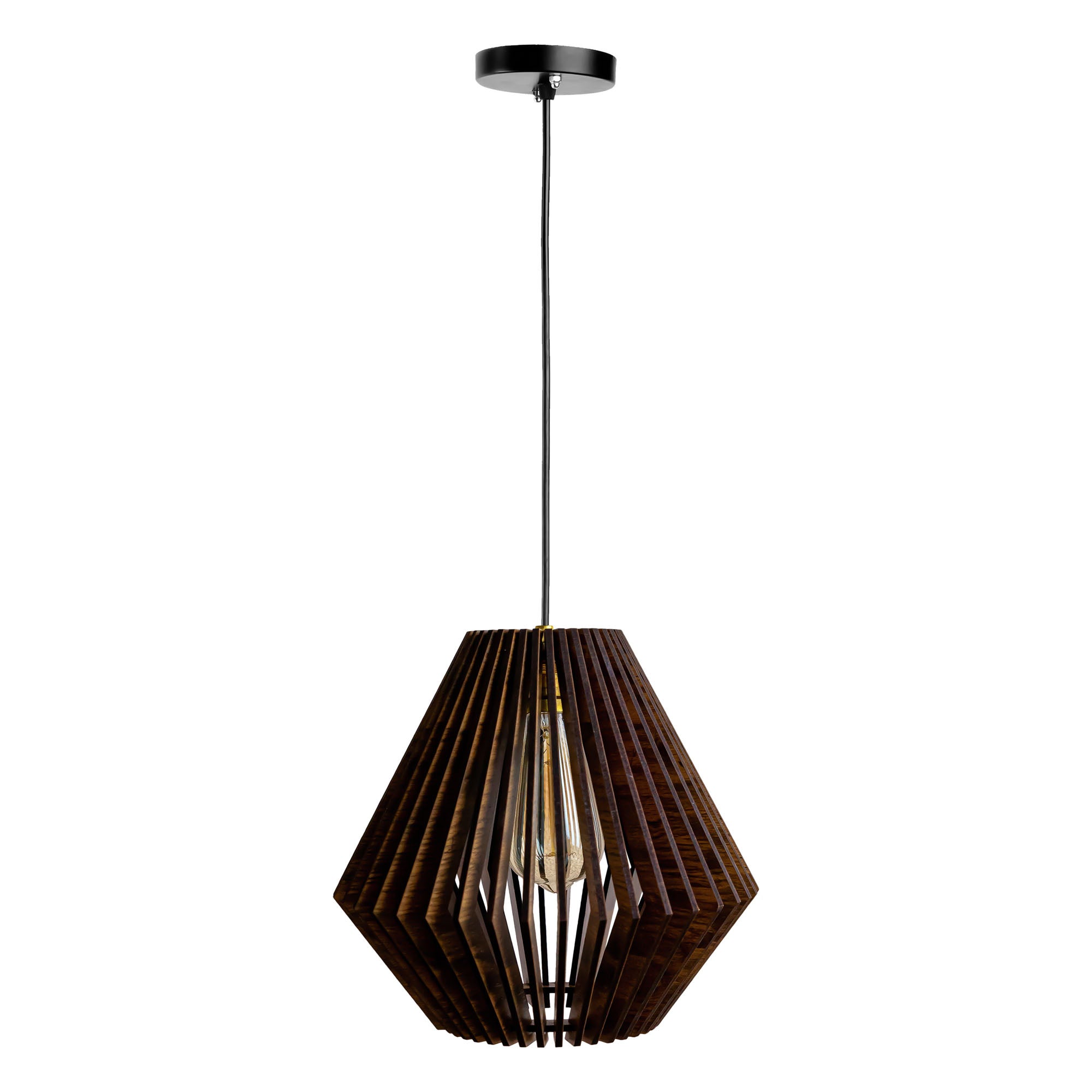Cyan Pine Wood Ceiling Lamp